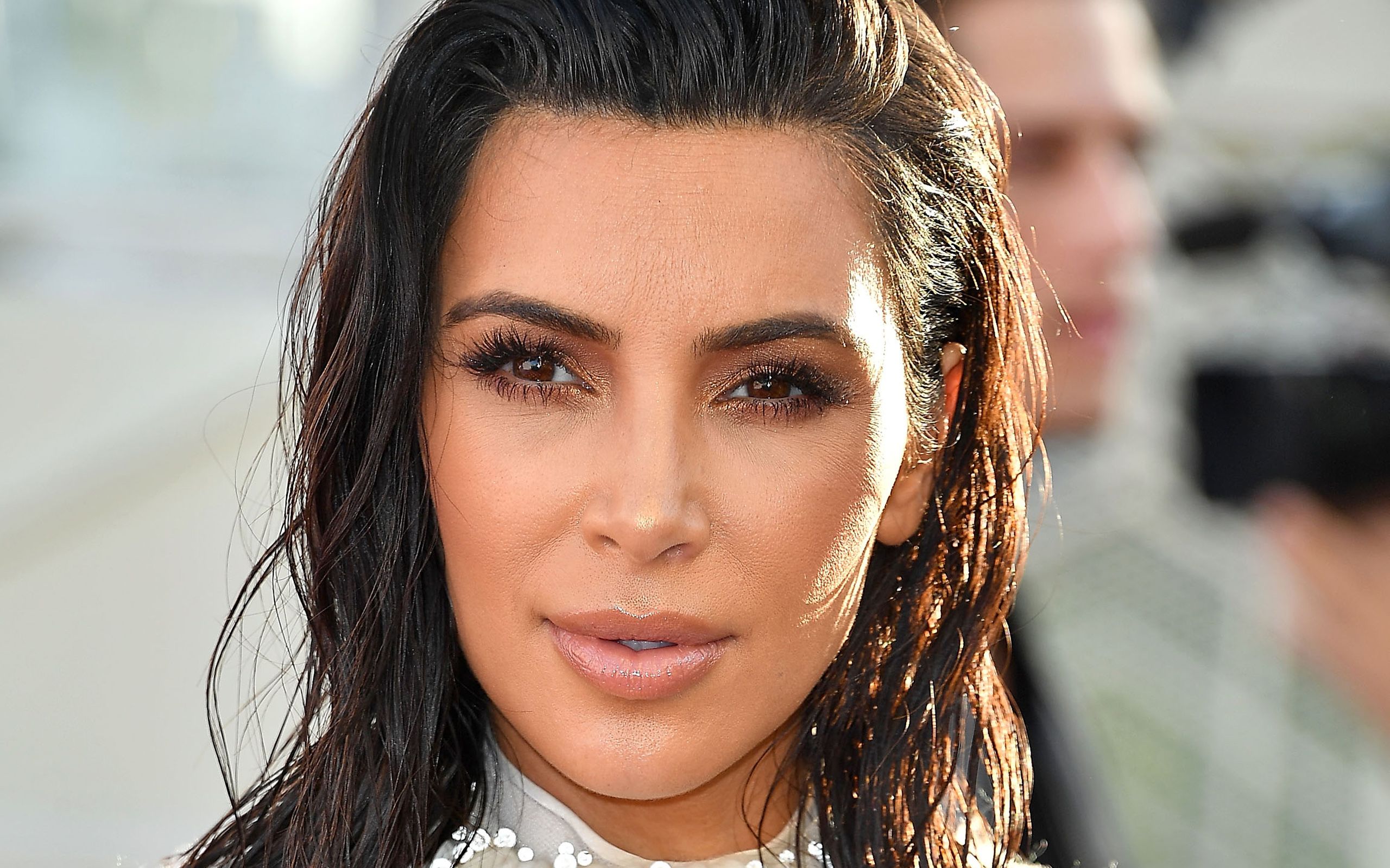 Download Wallpaper Kim Kardashian, Portrait, Face, Make Up