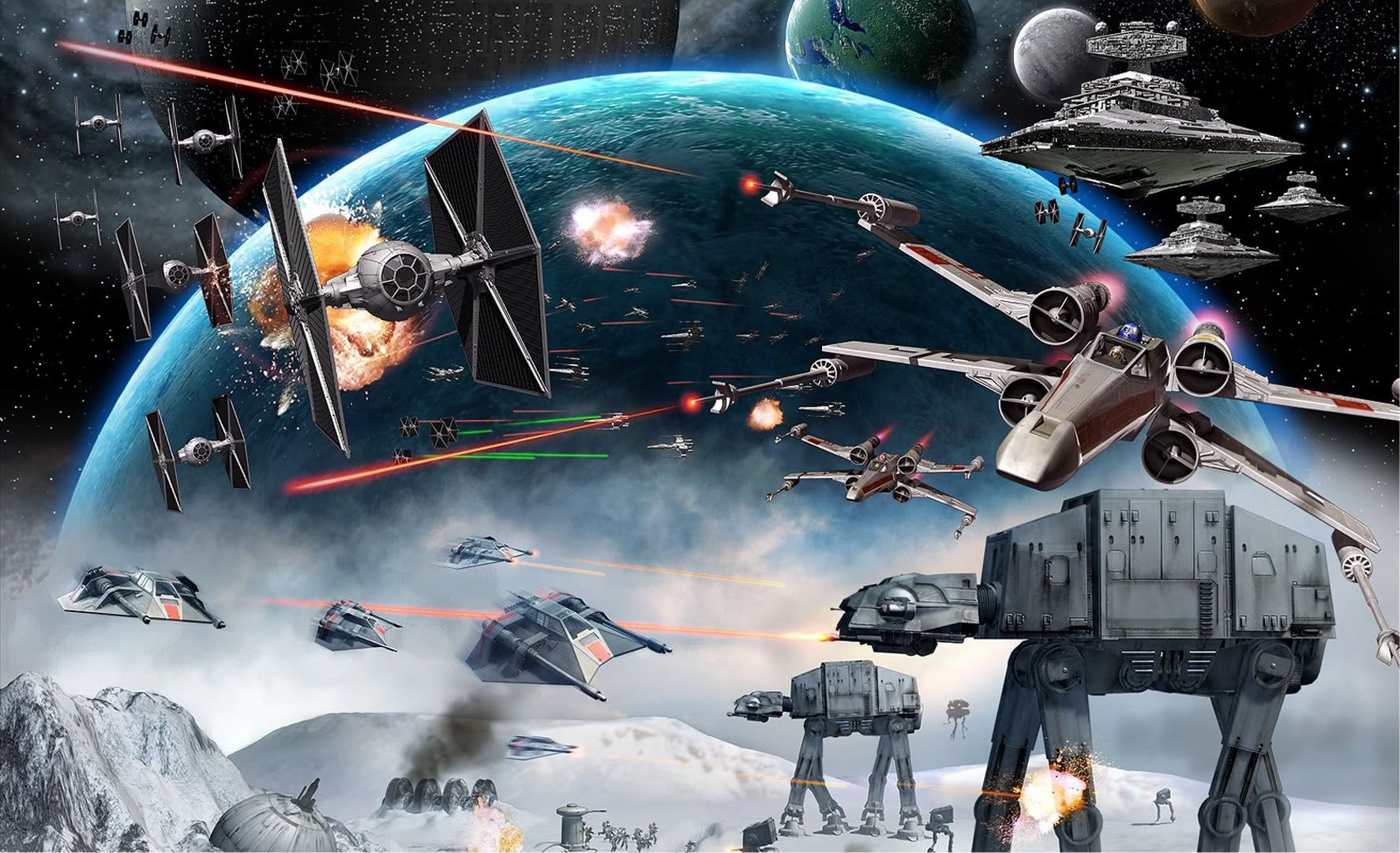 Star Wars Combate Vehicles Wars Wallpaper