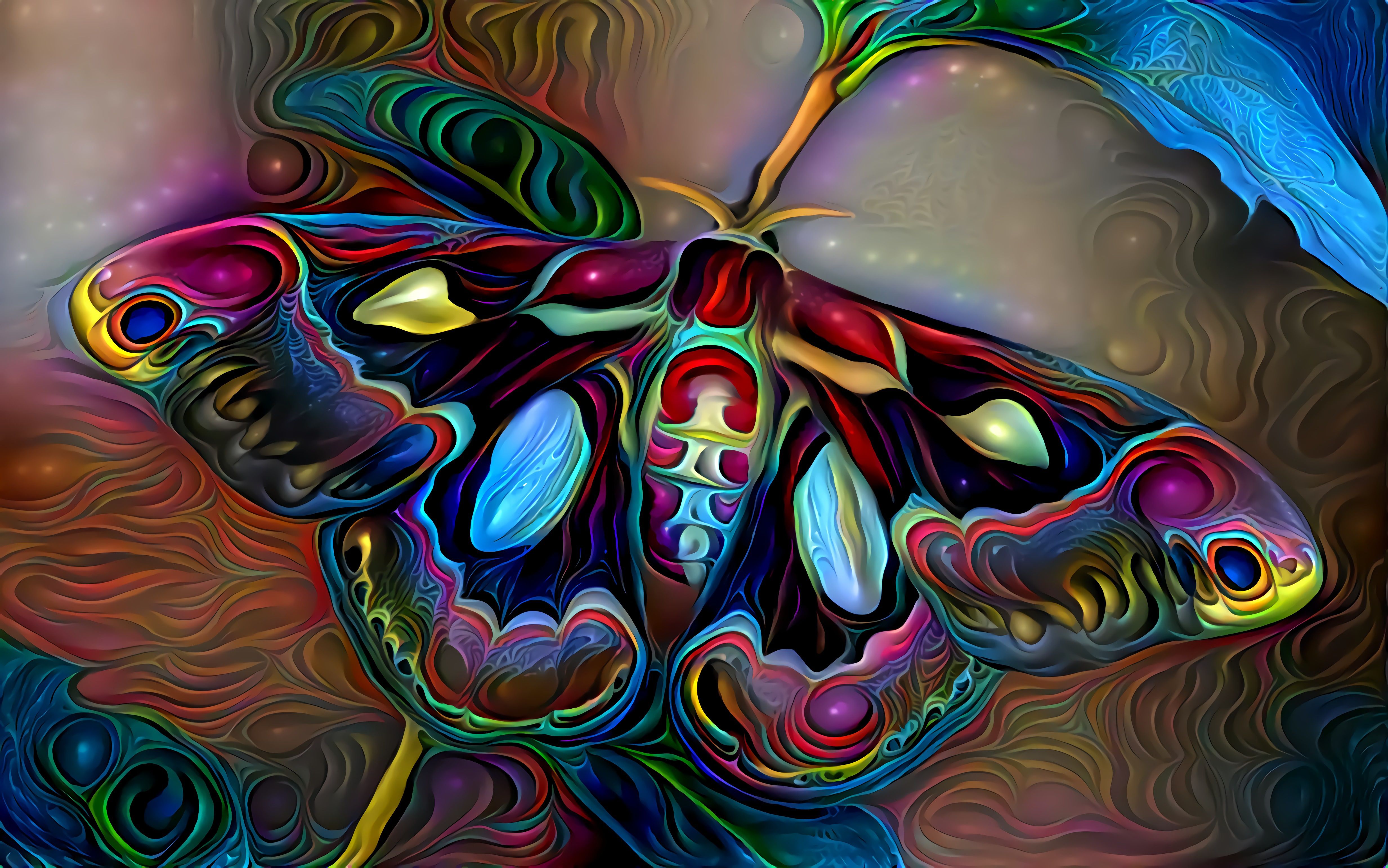Colorful Artistic Butterfly or Moth 4k Ultra HD Wallpaper