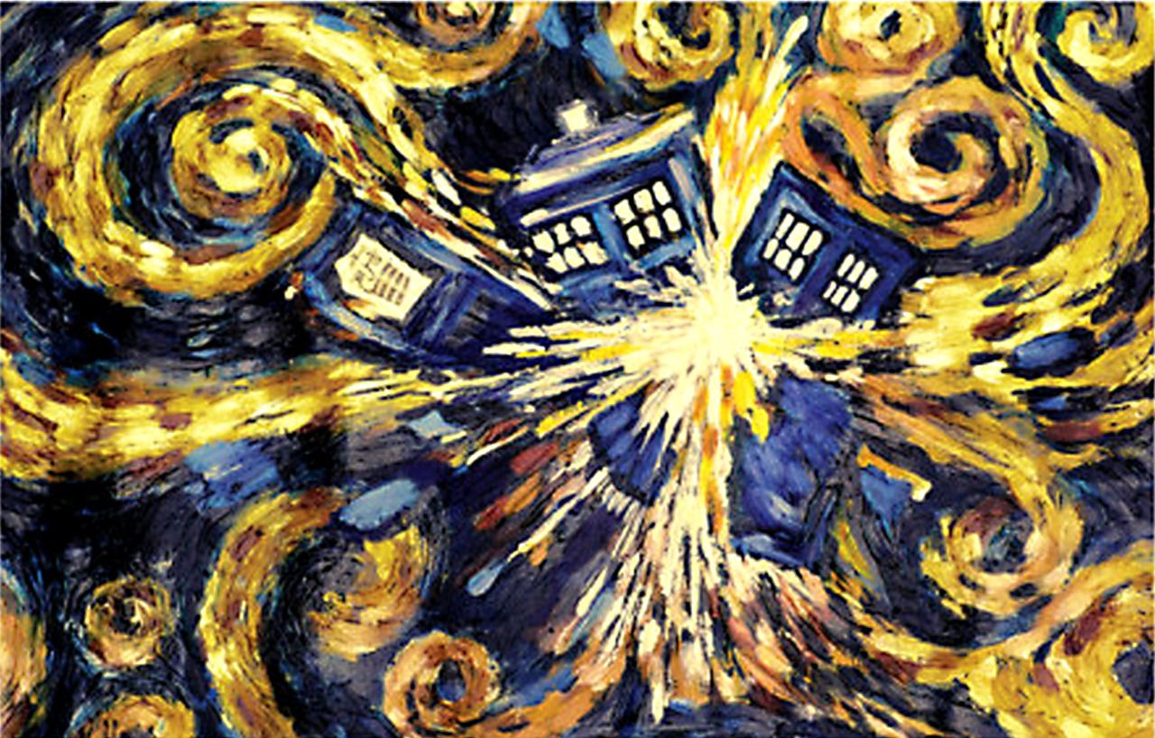 Tardis Van Gogh Wallpaper
