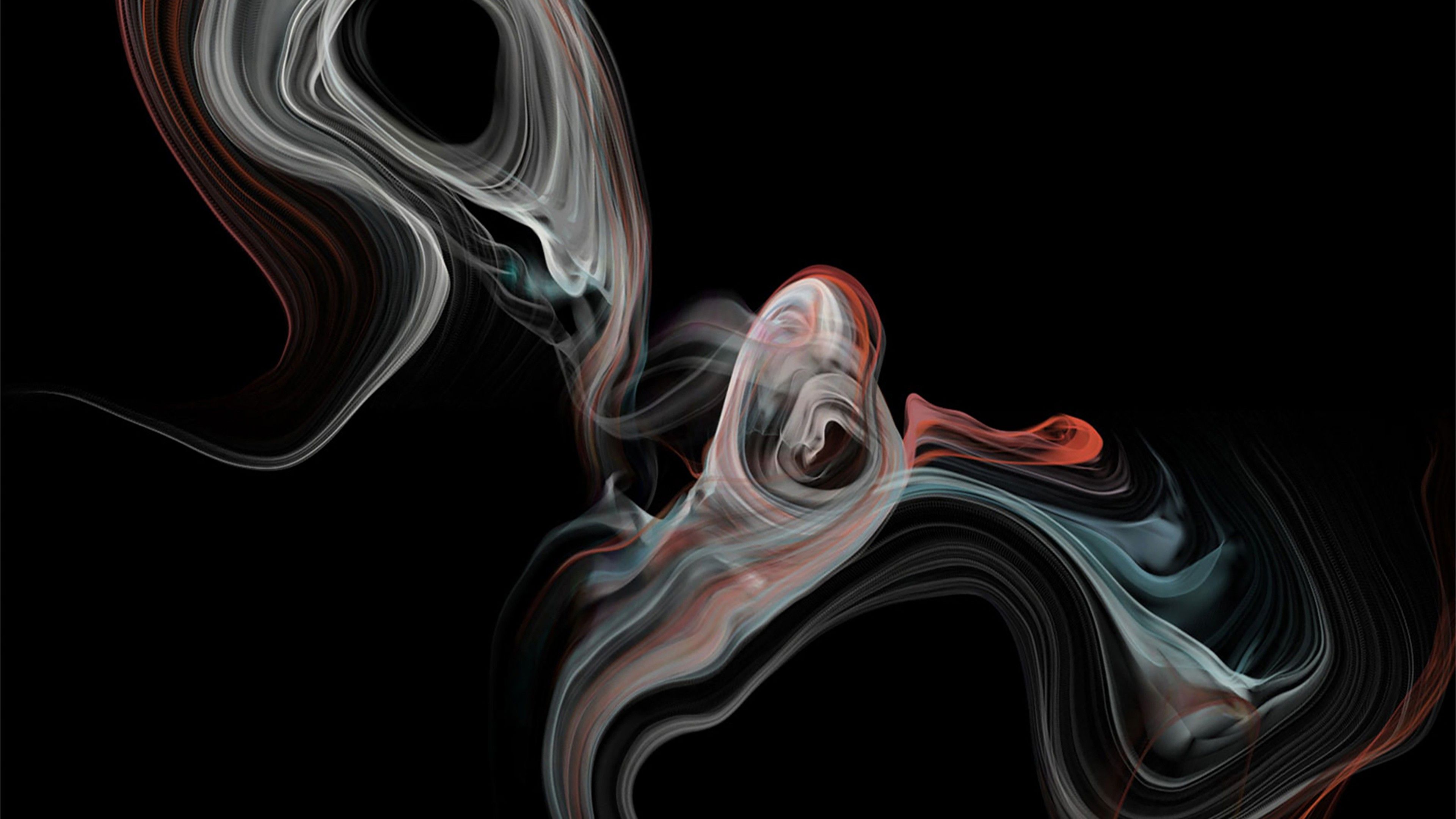Wallpaper iMac Pro, Stock, Smoke, Abstract, Dark background, 4K
