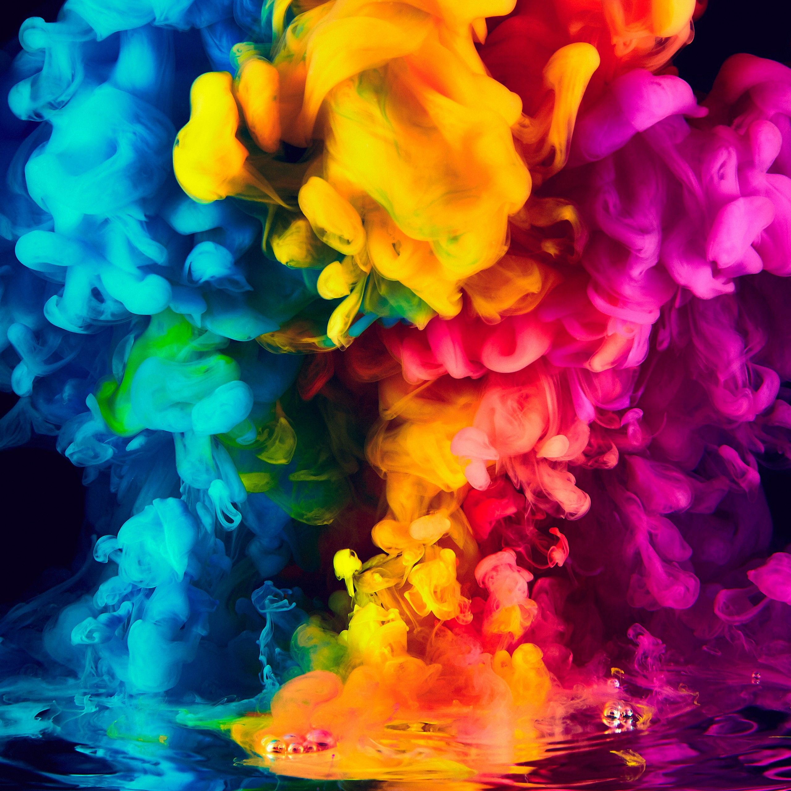 Wallpaper Colorful, Ink, Smoke, Vibrant, 4K, Photography