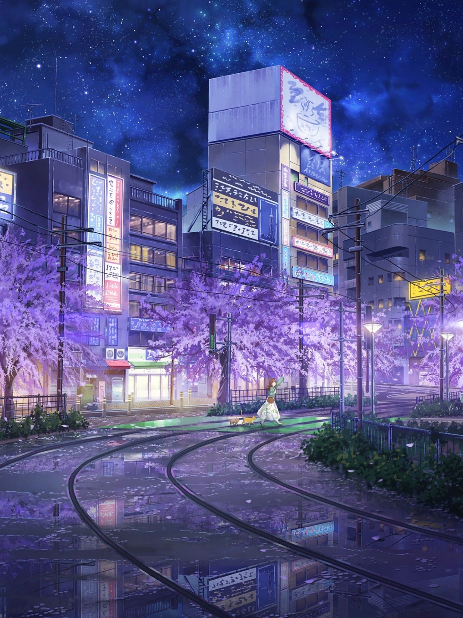 Anime City Night Wallpapers - Wallpaper Cave