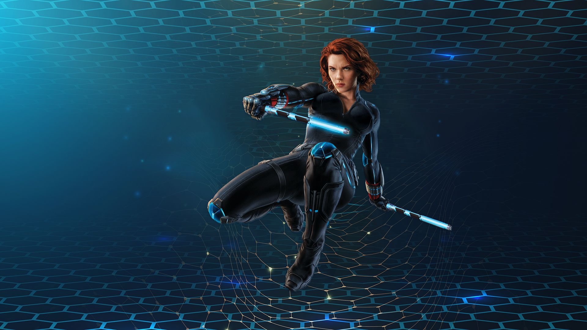 Black Widow 3D Laptop Background