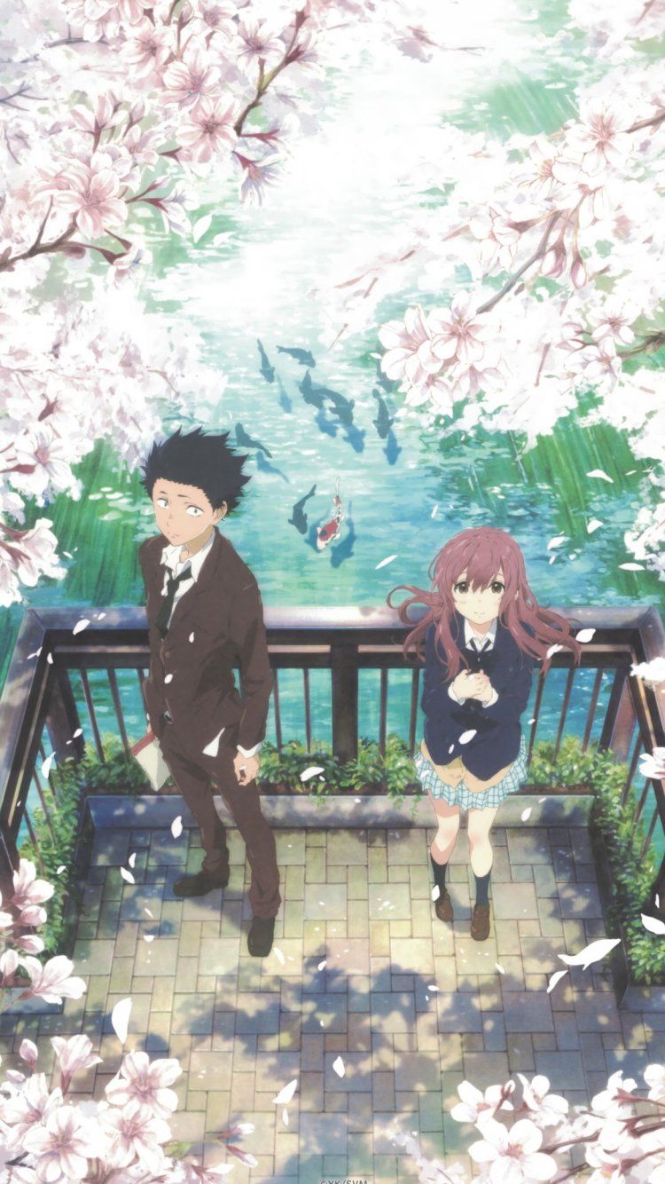 Shouko Nishimiya and Shouya Ishida iPhone 7 750x1334 wallpaper