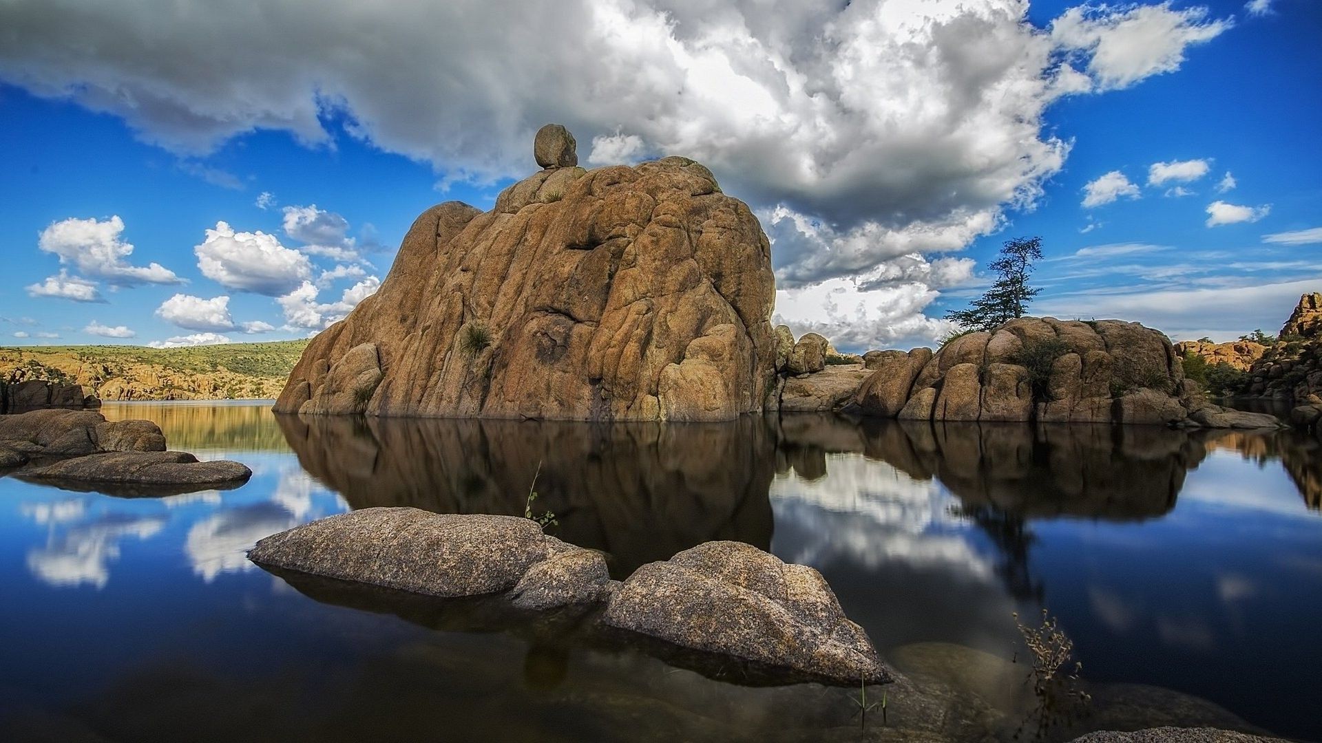 nature, Landscape, Rock, Water, Sea, Clouds, Horizon, Stone, Trees