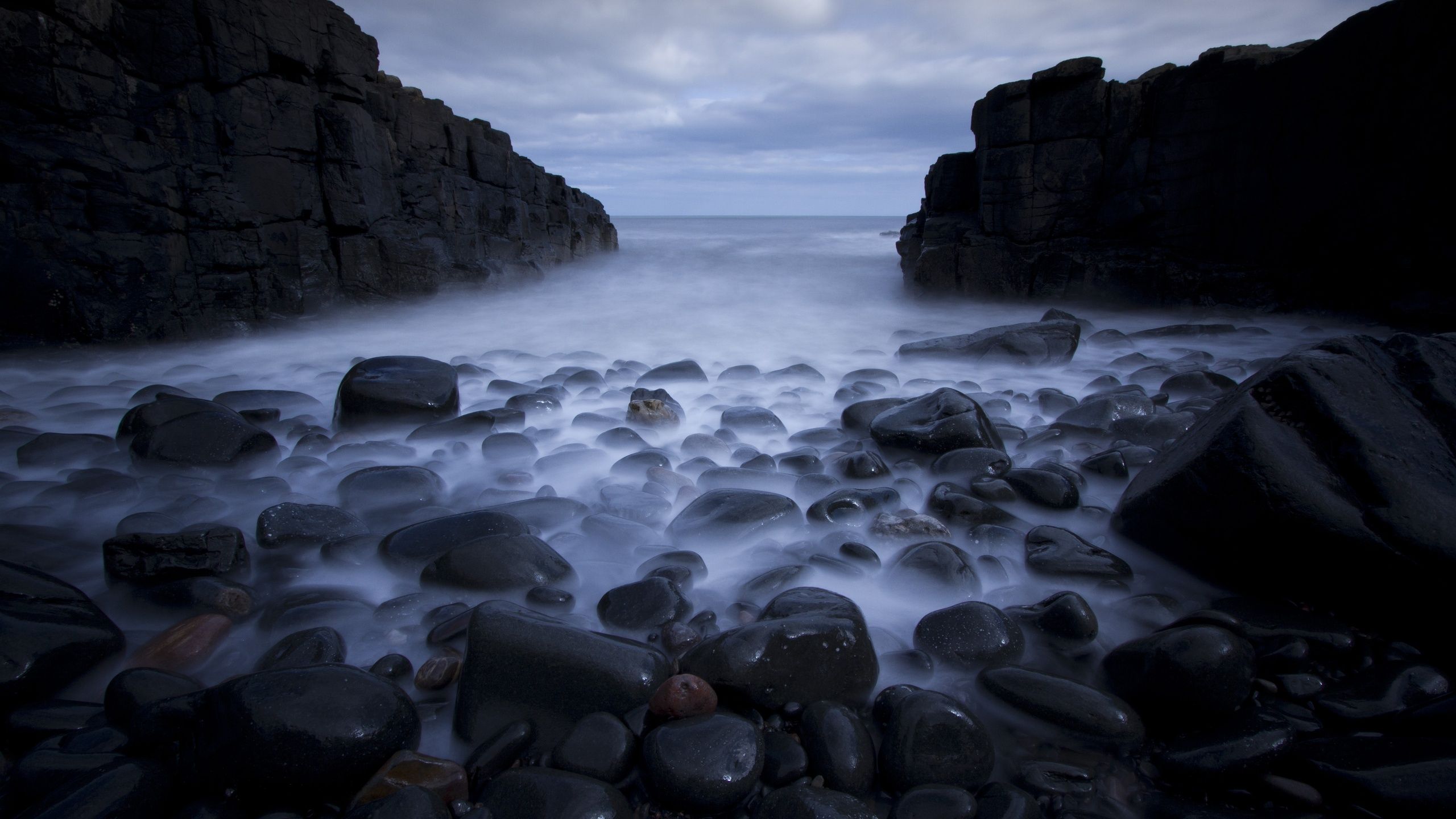 Rocks Pebbles Sea Ocean Beach 1440P Resolution HD 4k