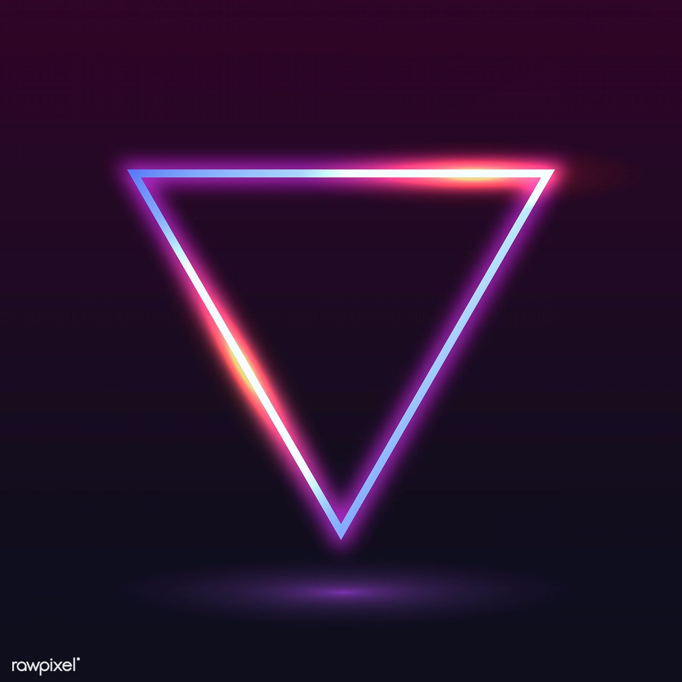 Retro neon triangle badge vector. free image