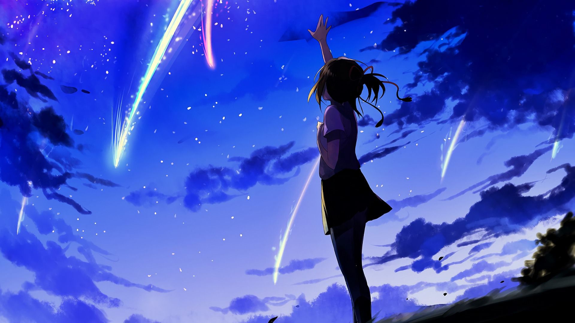 anime girl stars, anime , girl , stars , animated - Free animated