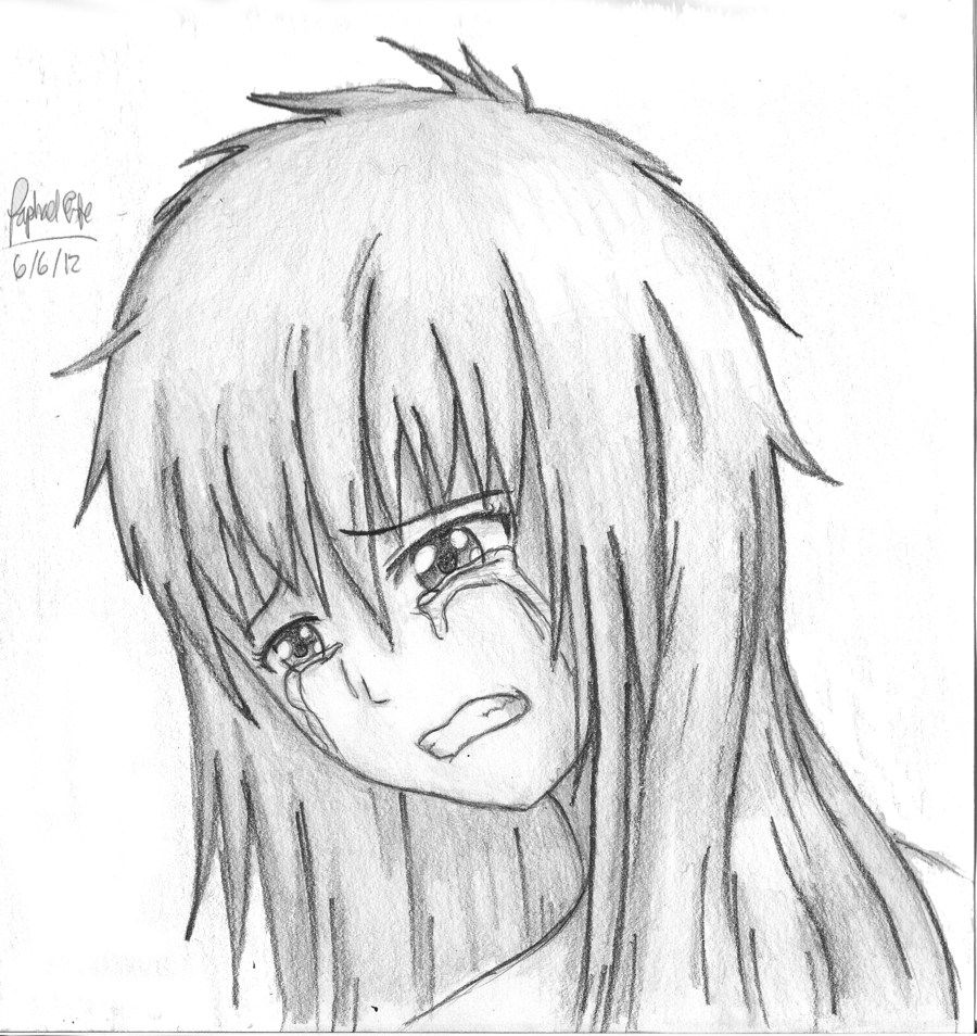 sad anime guy drawings in pencil