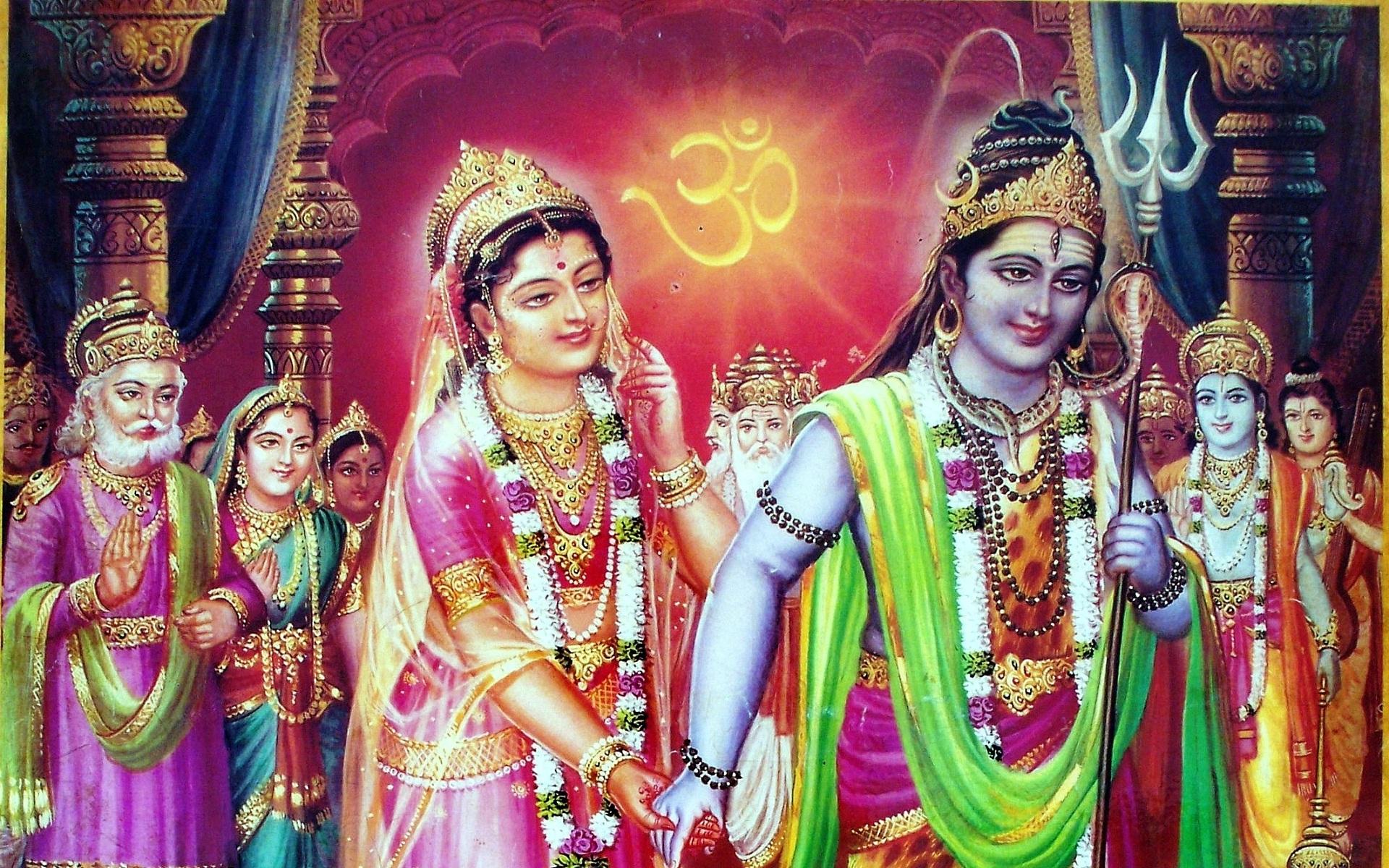 Vivah HD Wallpaper Shiva Parvati Marriage Wallpaper & Background Download