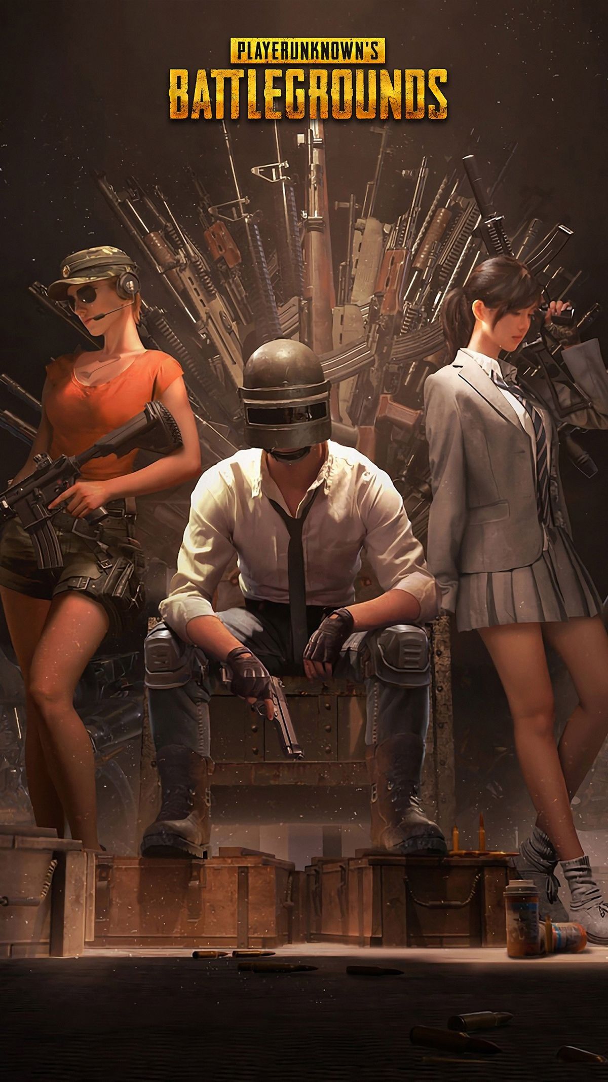 Pubg helmet guy with girls pubg mobile