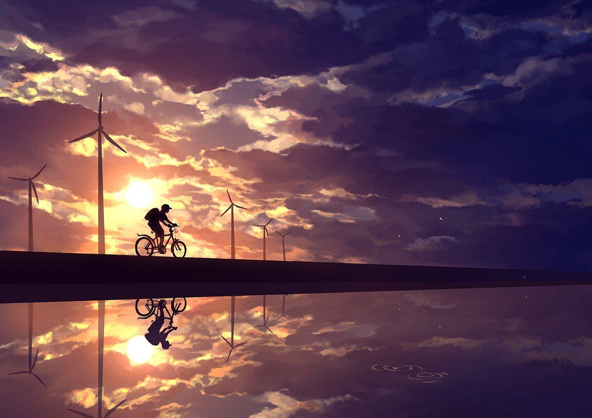 anime, Sky, Cycling HD Wallpaper / Desktop and Mobile Image & Photo