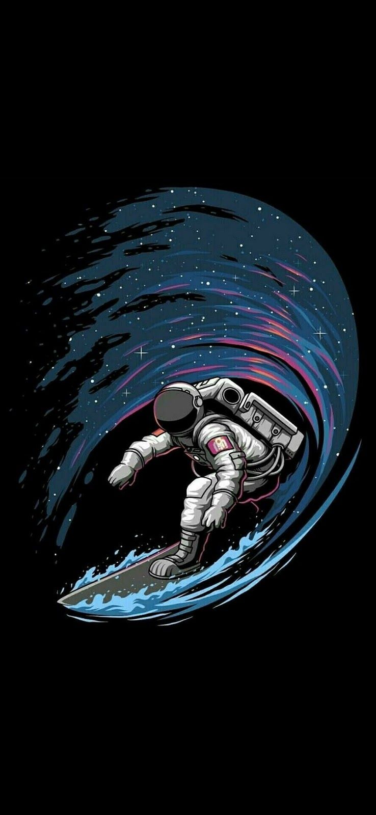 Astronaut Surfing in space Mobile Wallpaper Mobile Walls