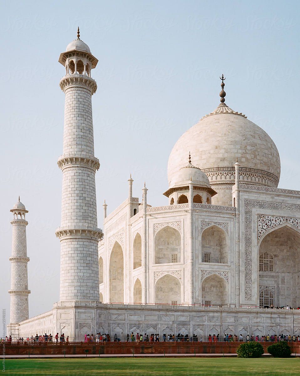 Close up of the majestic Taj Mahal in India