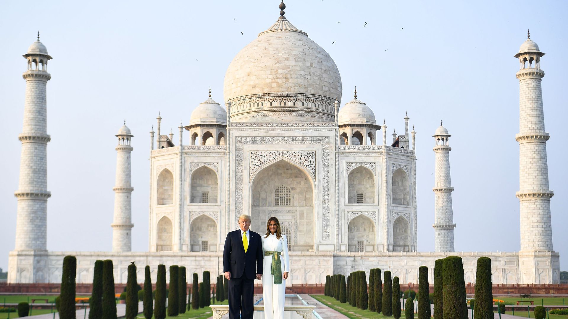 Trump visits India: President greeted with namaste rally
