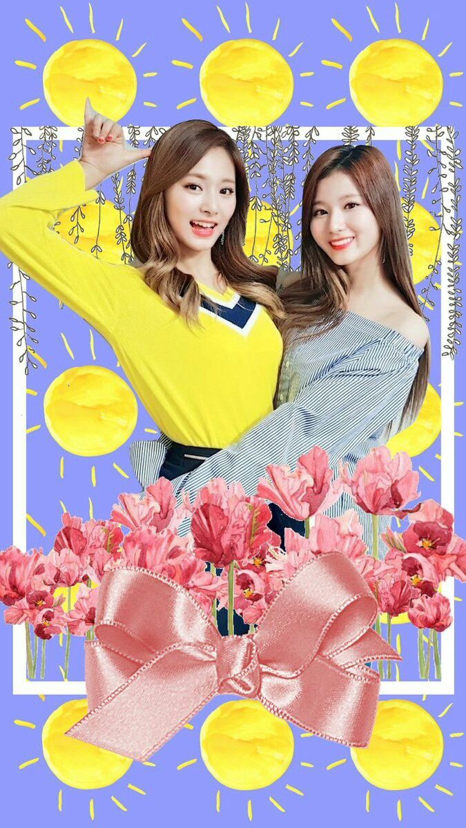 Twice sana x Tzuyu satzu wallpaper lockscreen. Twice wallpaper
