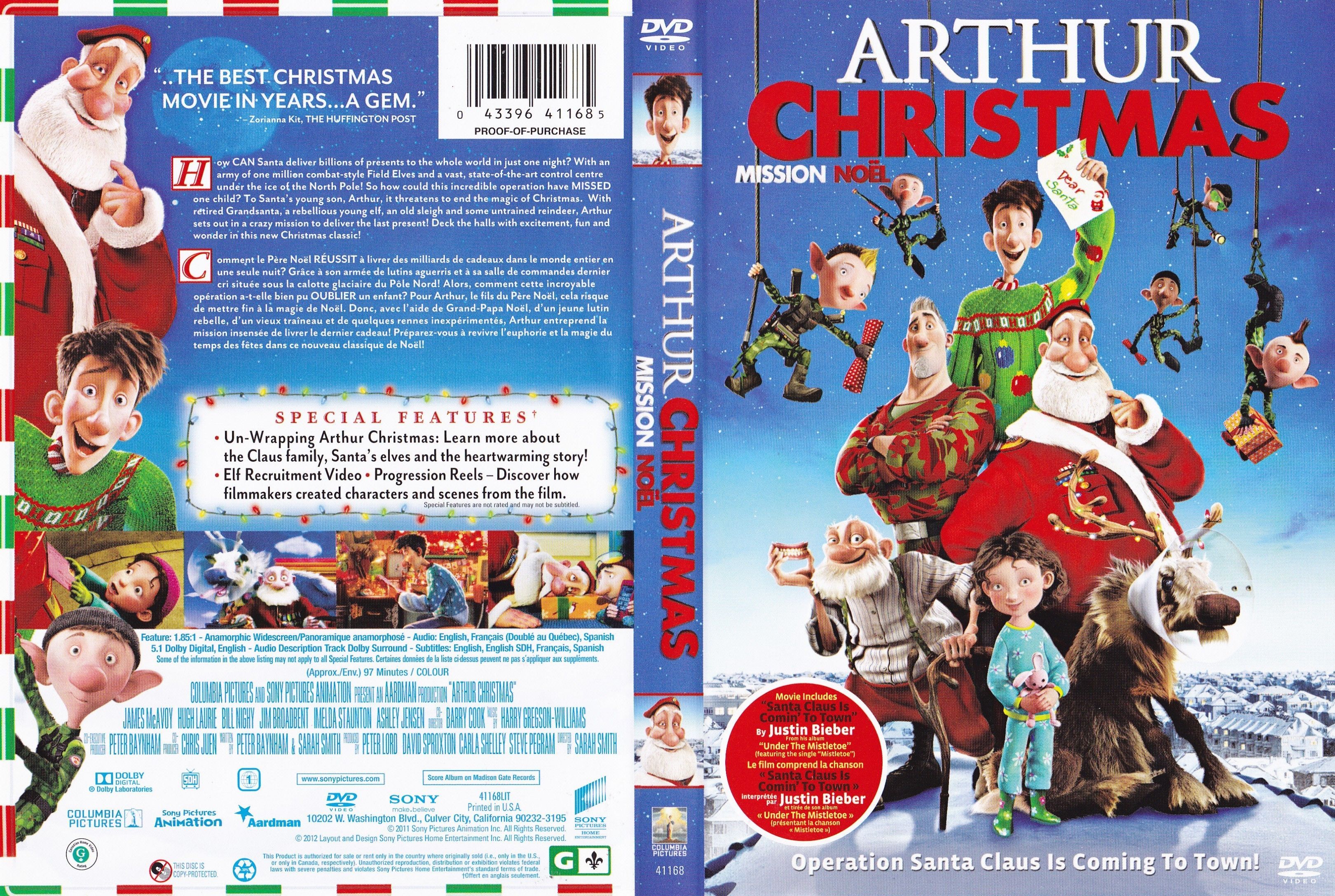 Arthur Christmas DVD Cover. Arthur christmas, Mini books, Dvd covers