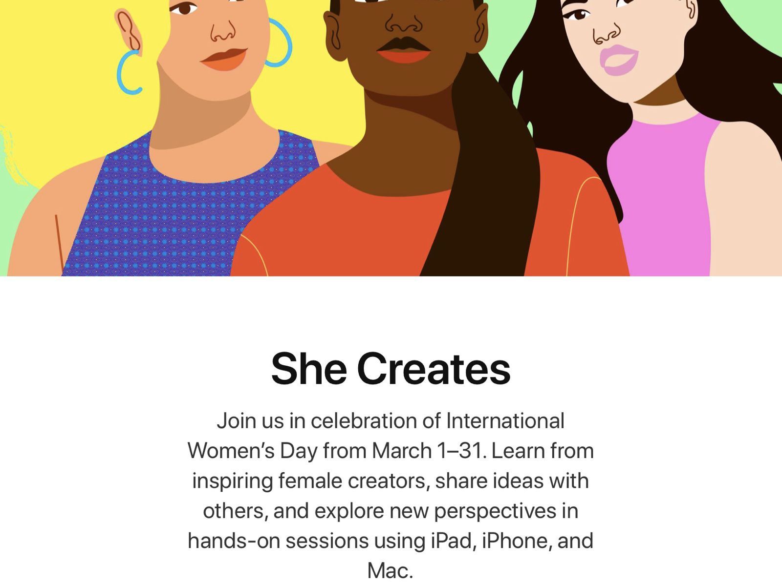 Apple Retail Stores Celebrating Upcoming International Women's Day