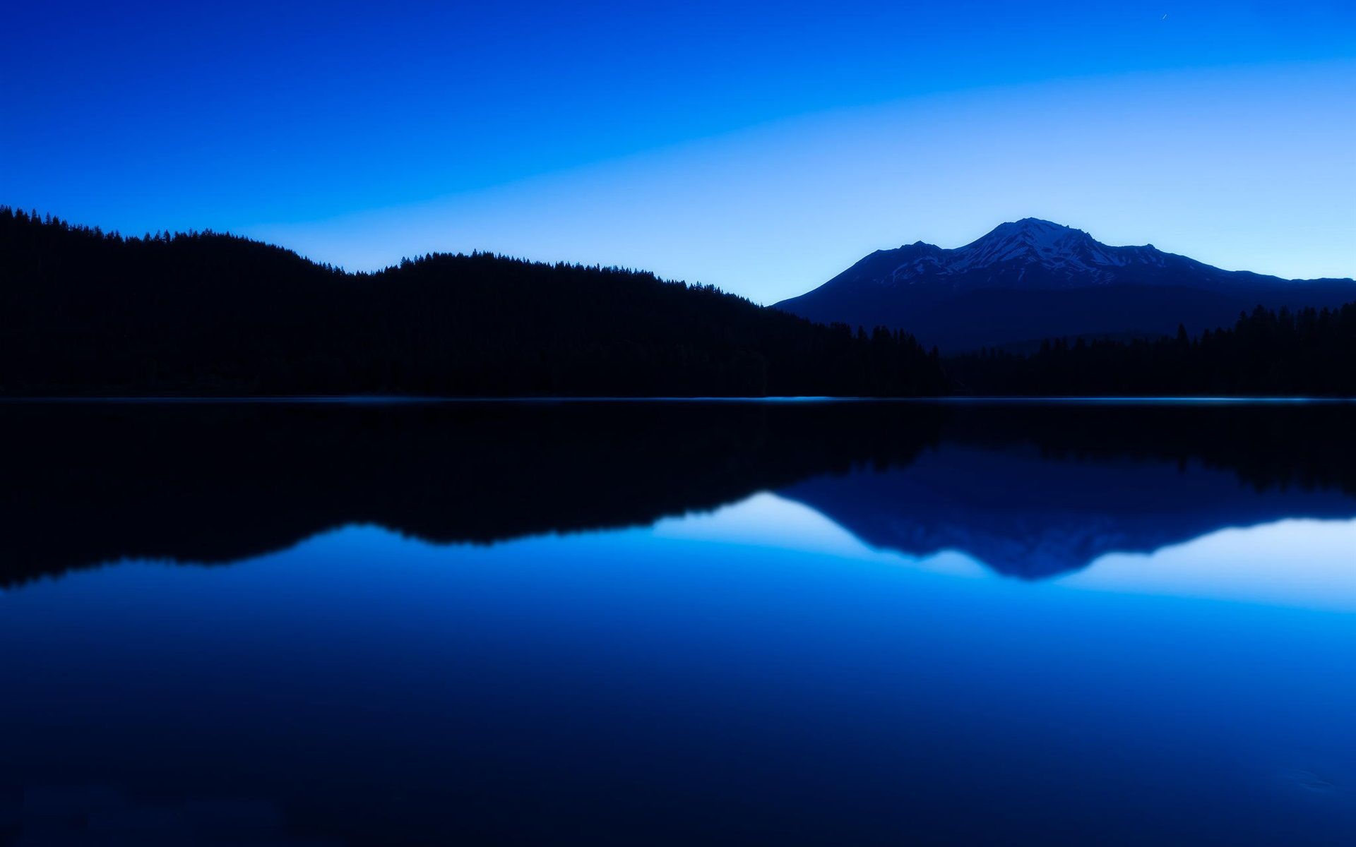 Wallpaper Mountains, lake, twilight, water reflection 1920x1200 HD