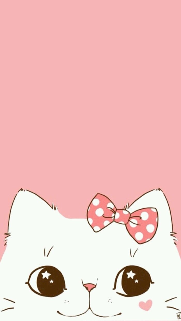 Pink Kitty Find more Super Cute Kawaii wallpaper