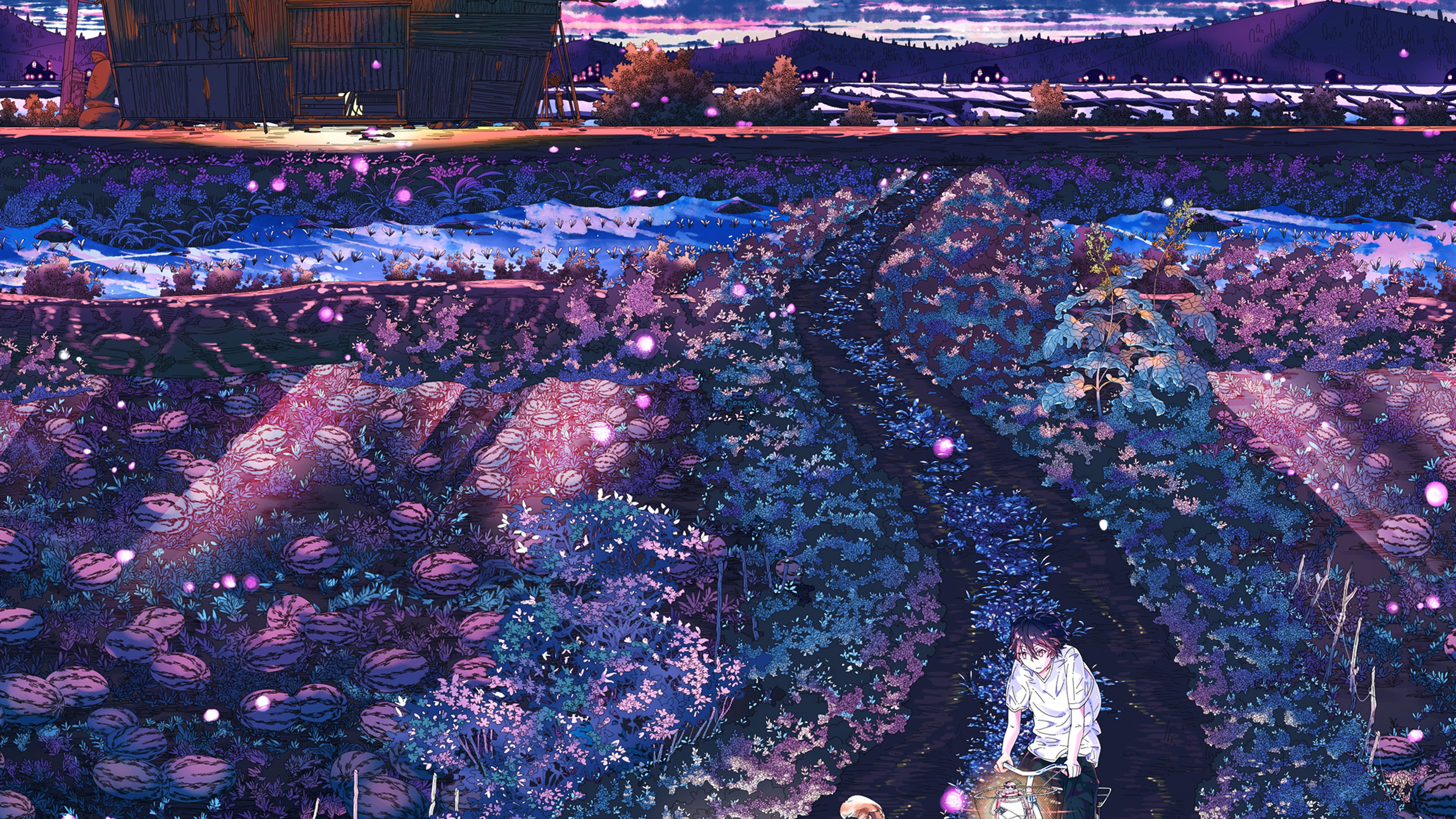 Anime Night Art Sunset Lovely Illustration Wallpaper
