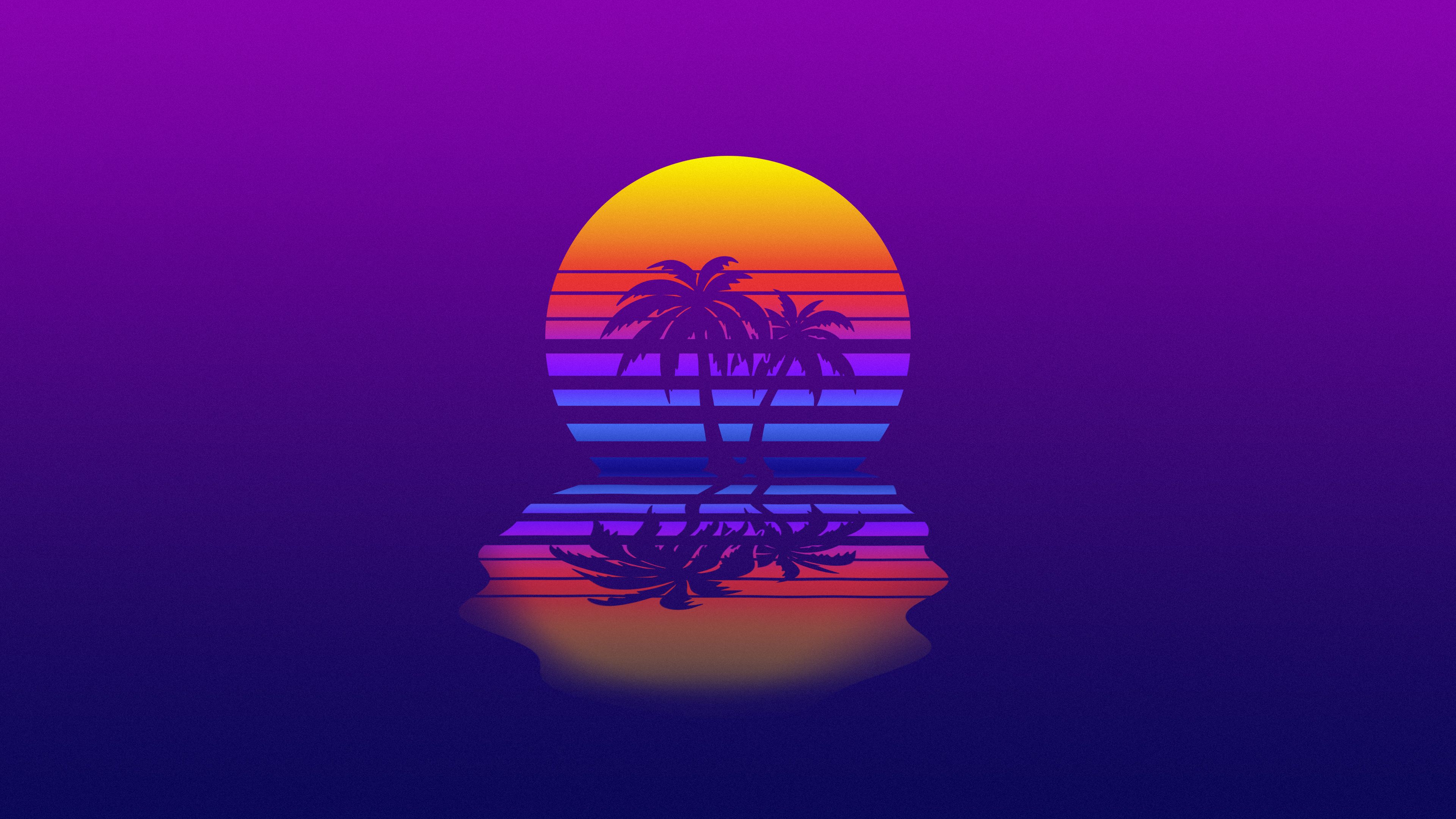 Palm Tree Synthwave, HD Artist, 4k Wallpaper, Image, Background