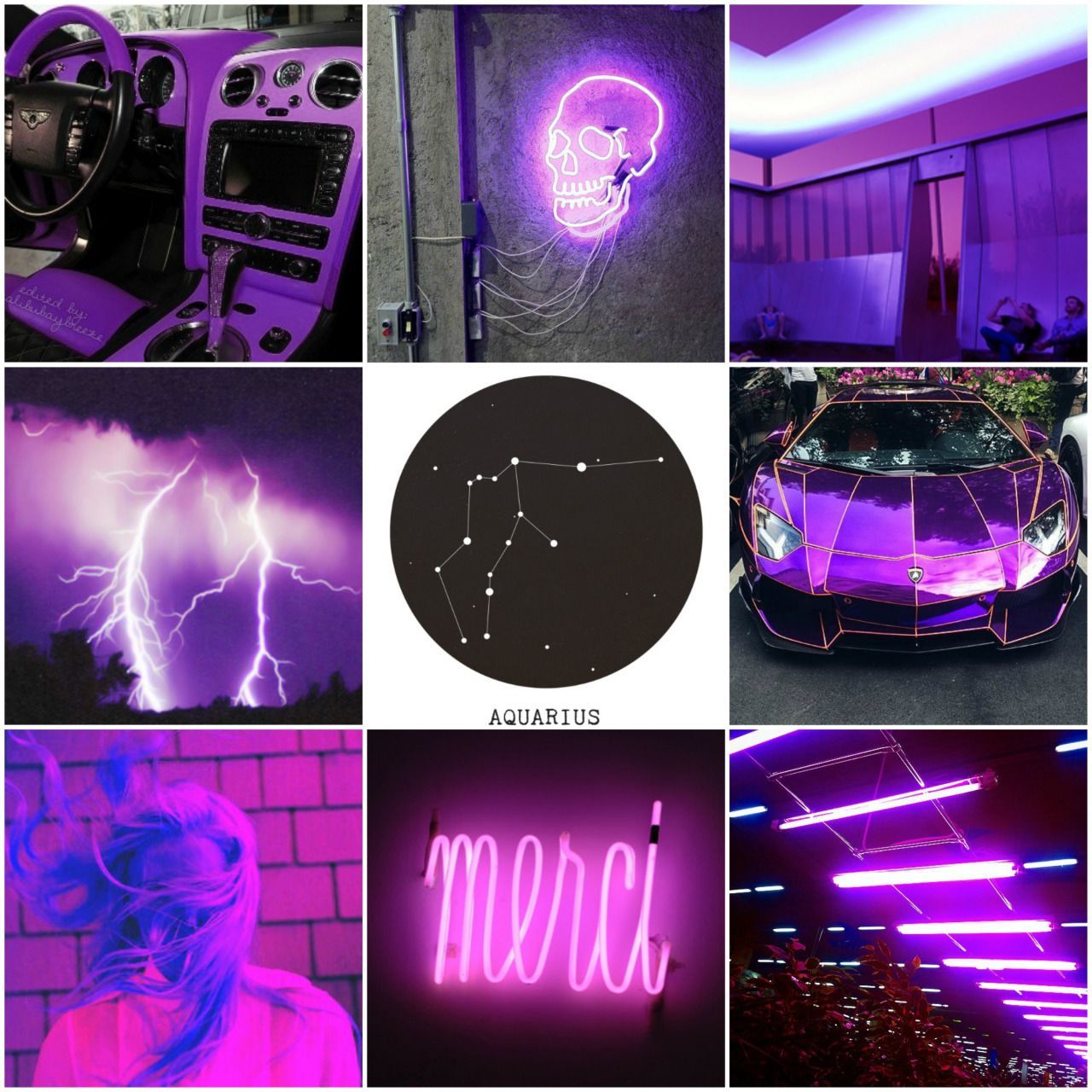 aesthetics • zodiac • neon • purple • aquarius. Aquarius aesthetic, Purple wallpaper iphone, Purple aesthetic