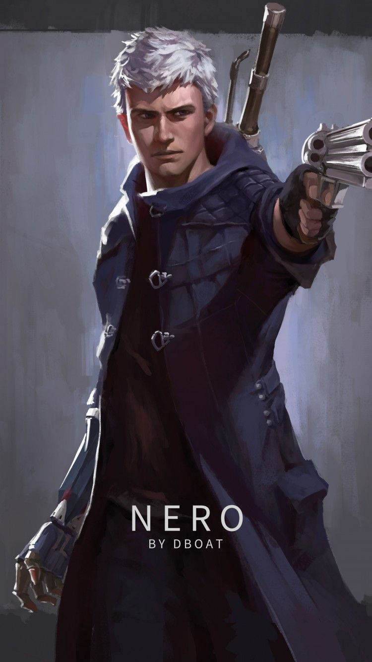 Download 750x1334 Devil May Cry Nero, Anime Style Wallpaper