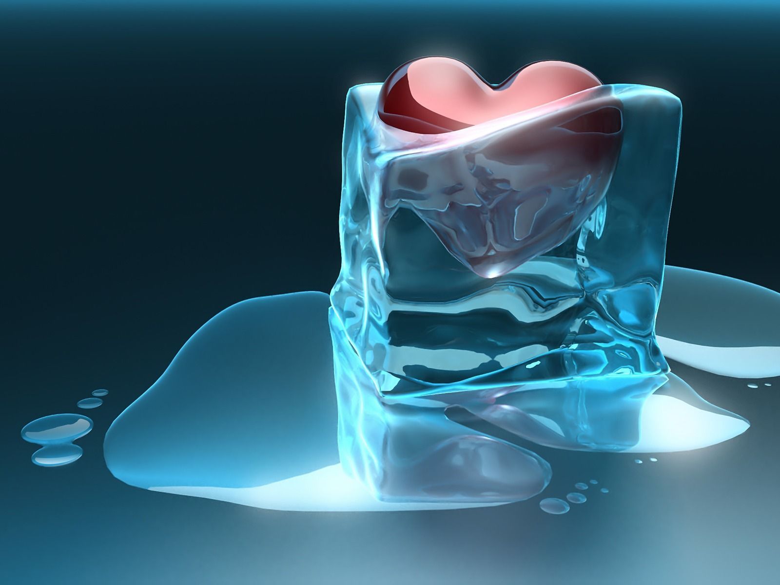 Frozen Heart 3D (1600×1200). Ice Heart, Heart