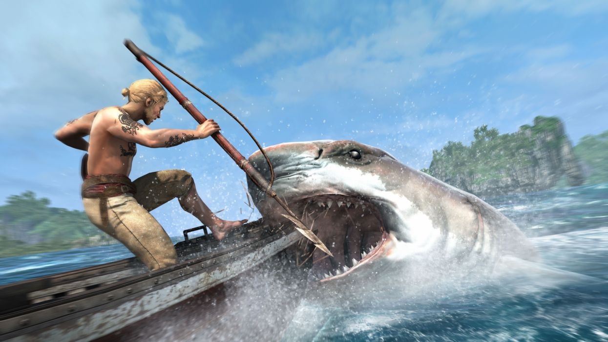 Assassins Creed 3 Sharks Men Games shark wallpaperx3240