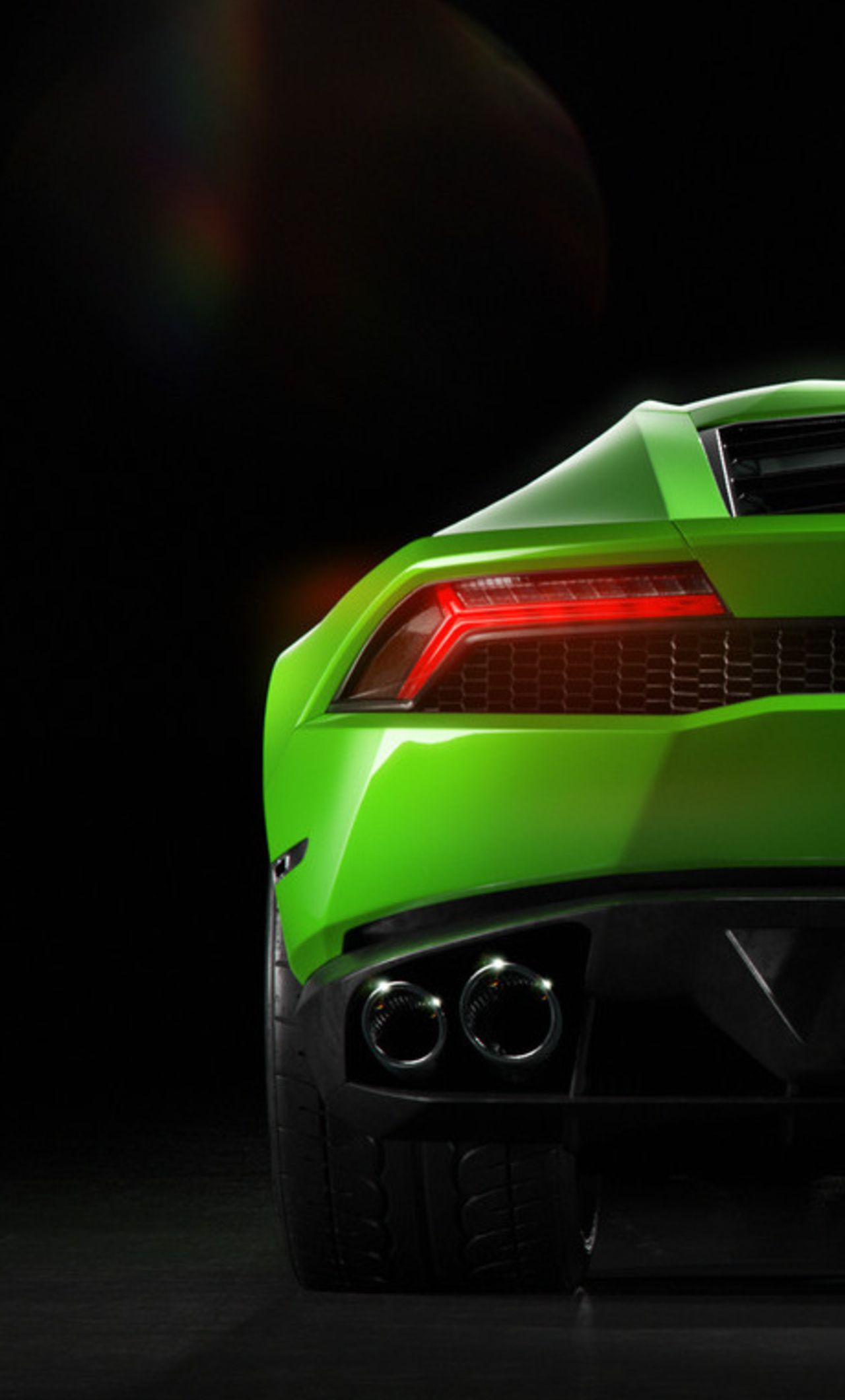 Green Lamborghini Huracan Rear iPhone HD 4k