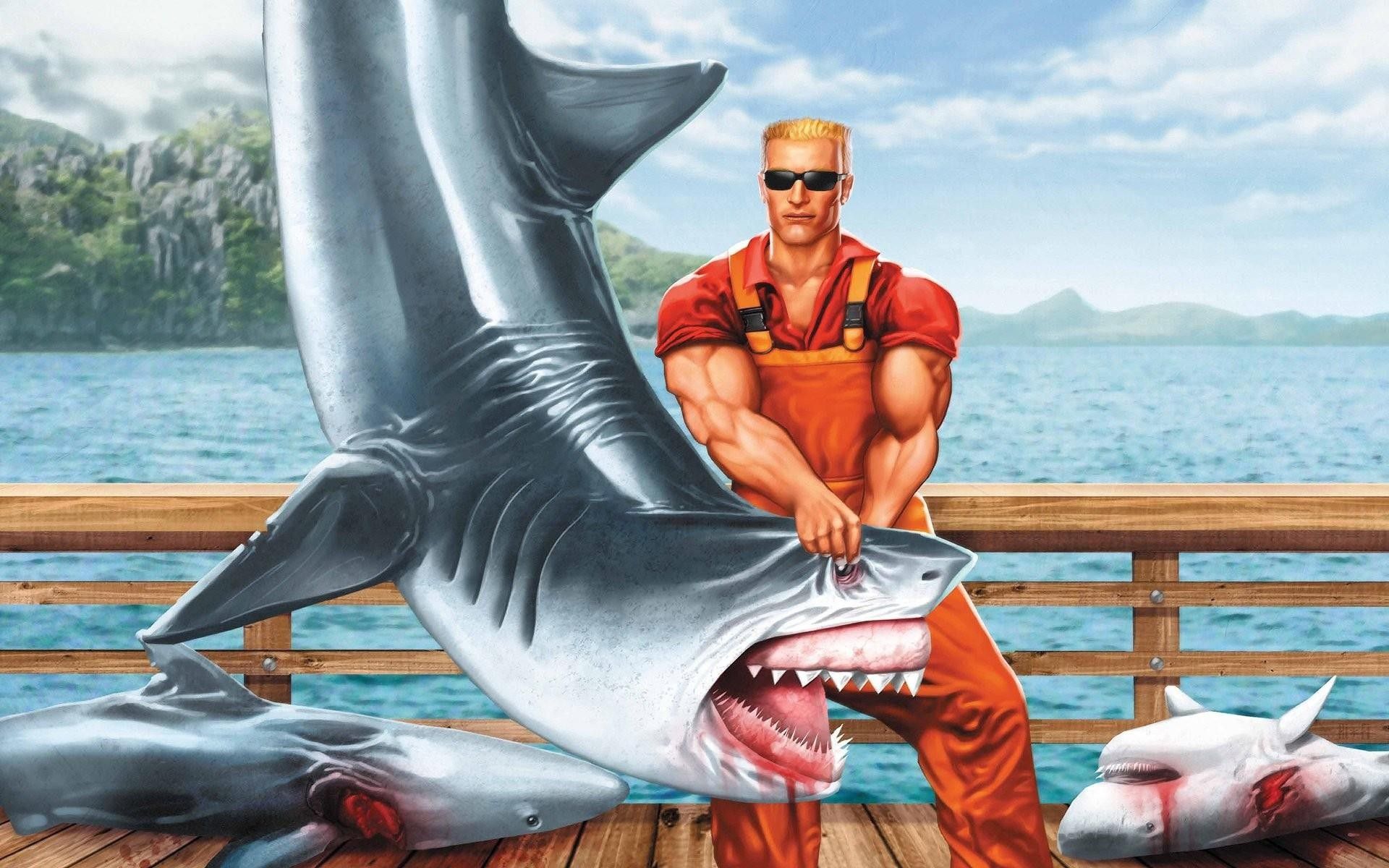 The hero of the game Duke Nukem shark Desktop wallpaper 1920x1200