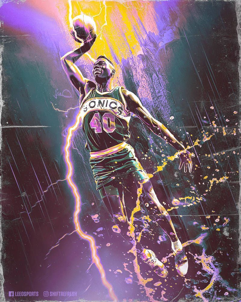 Shawn Kemp NBA Wallpaper / Poster by skythlee. Nba wallpaper