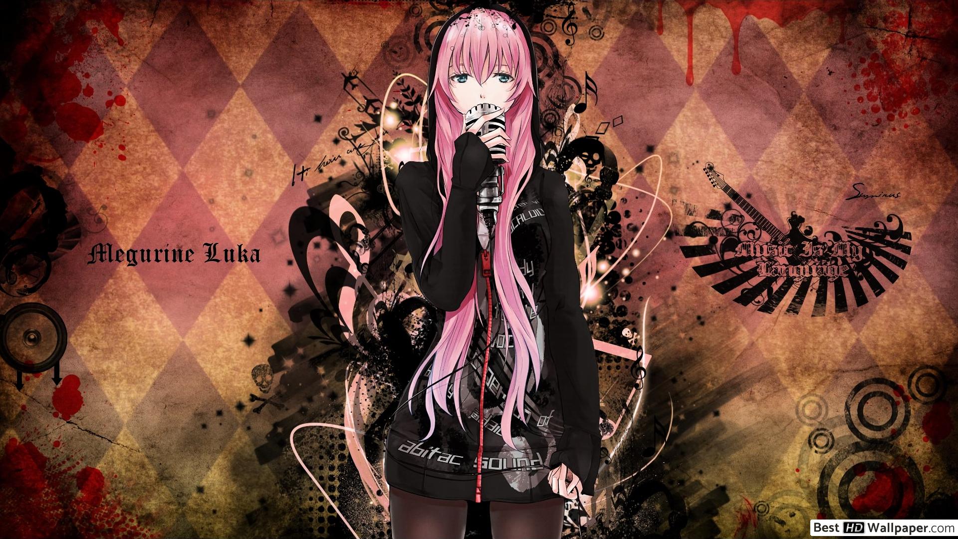 Anime Girl Singer HD wallpaper download