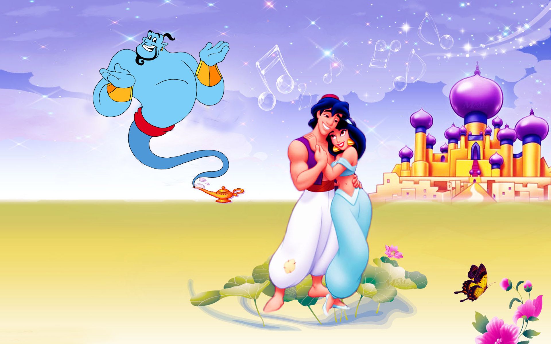 Aladdin And Jasmine Aladdin Palace Disney HD Wallpaper 1920x1200