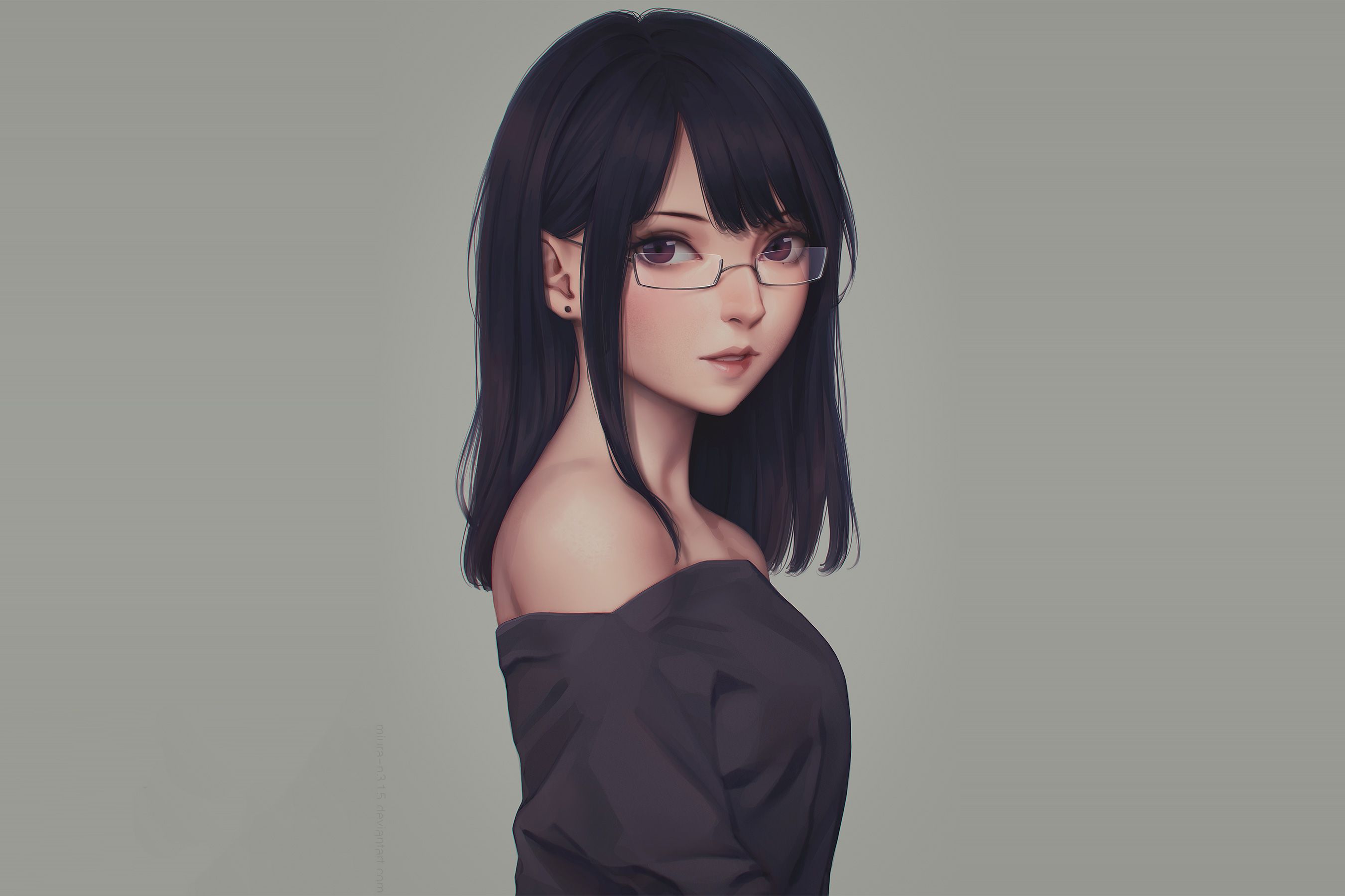 Anime Glasses Girl, HD Anime, 4k Wallpaper, Image, Background