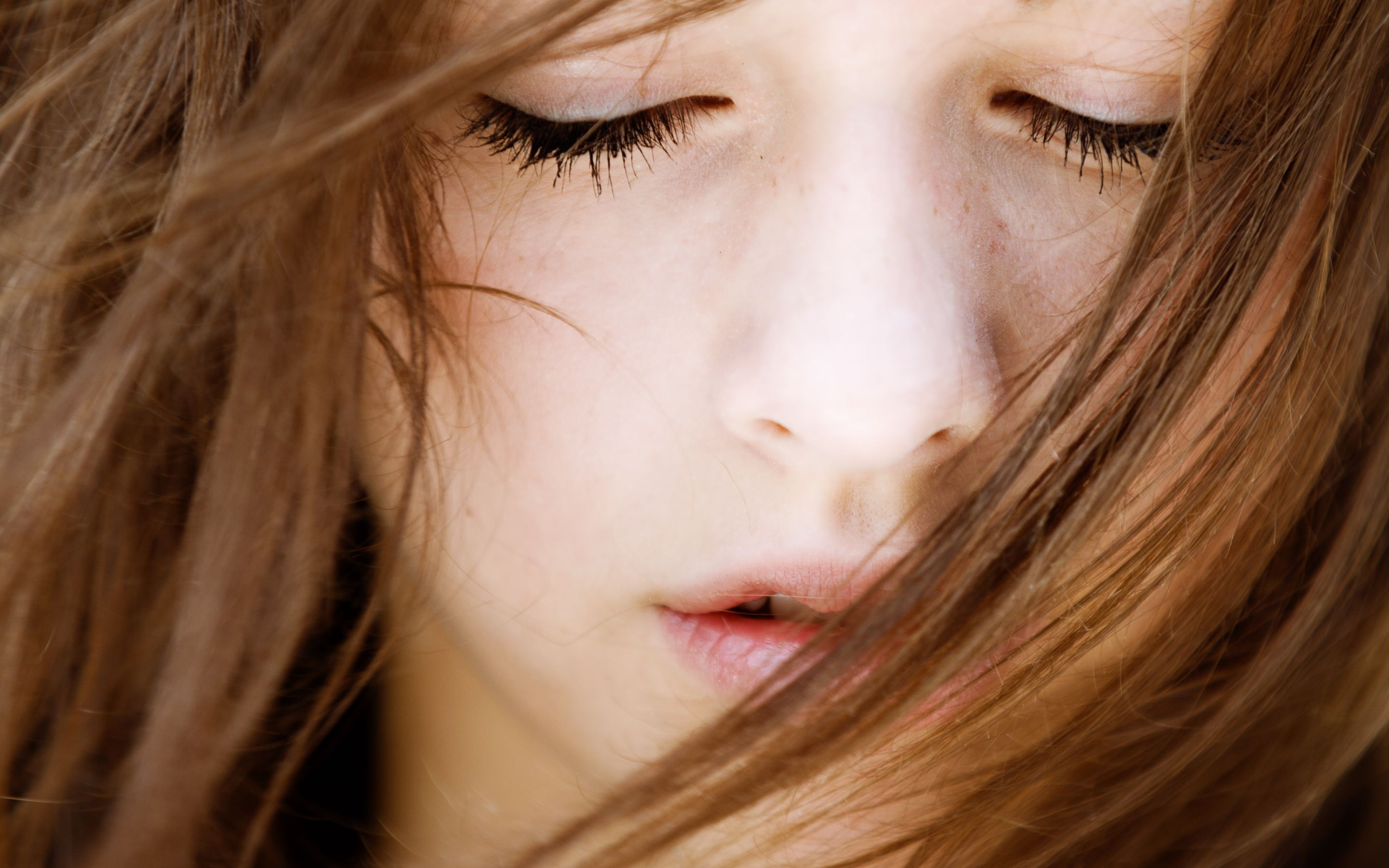 Girl closed eyes 1