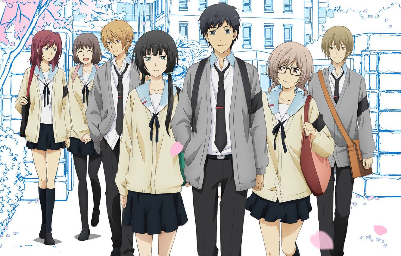 Wallpaper anime, art, characters, students, ReLife image