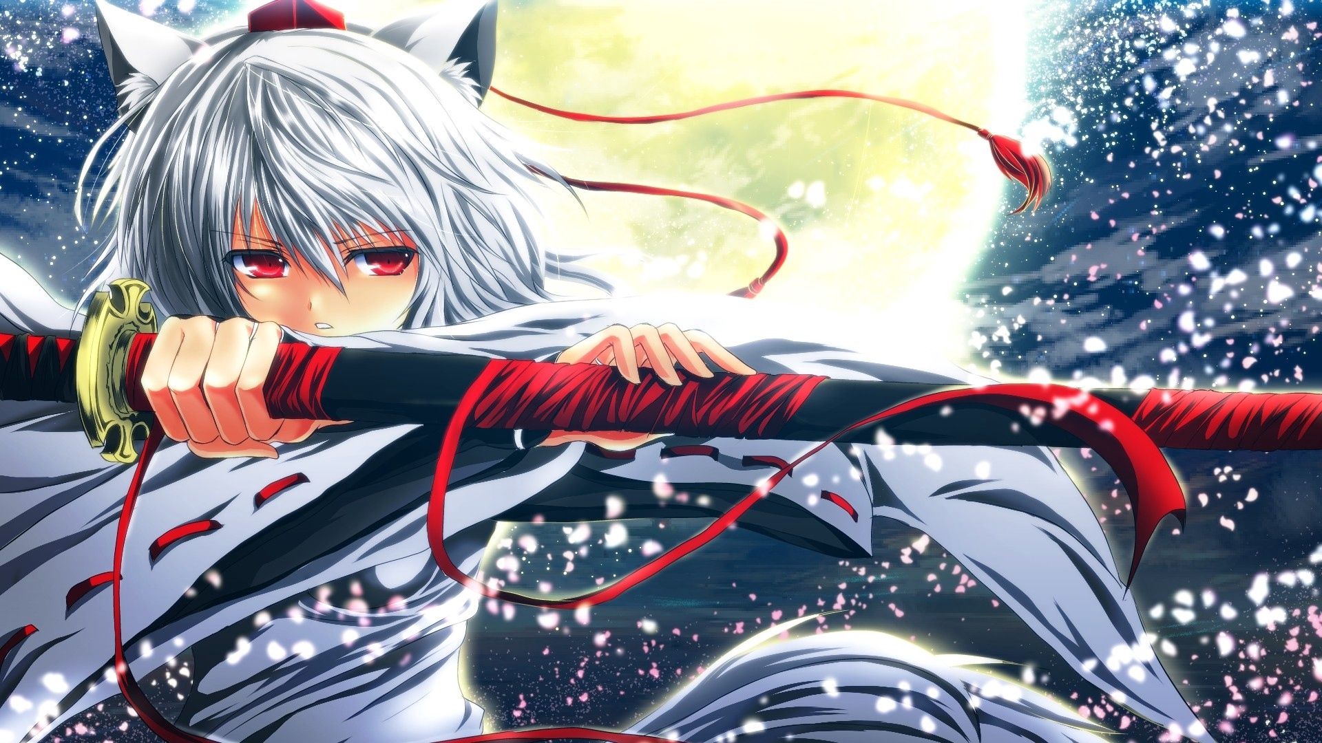 Beautiful Anime Girl with Sword Wallpaper HD