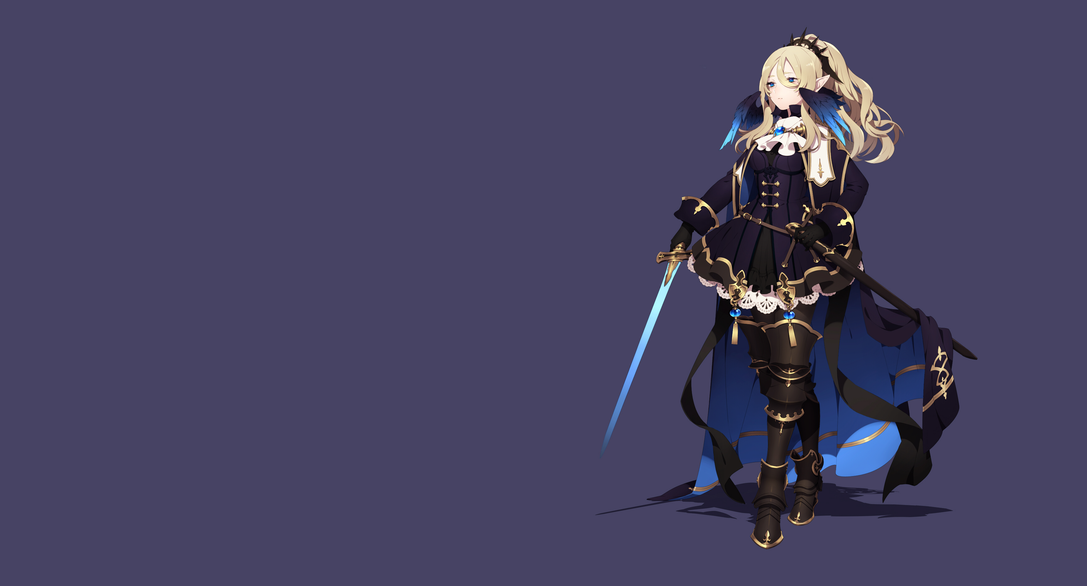 Blonde, Sword, Girl Wallpaper And Background Anime Knight Armor Wallpaper & Background Download