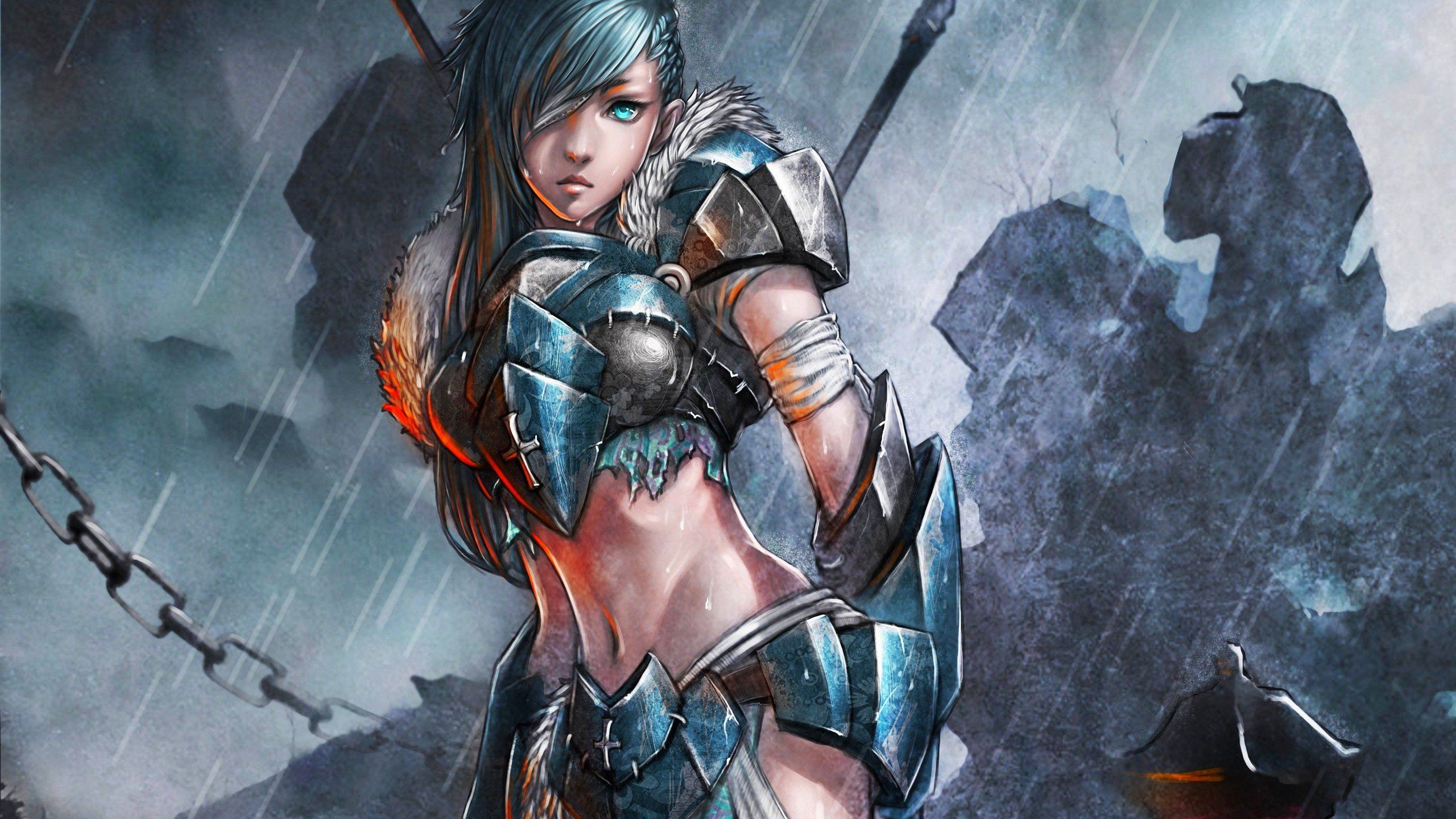 warrior, Anime girls, Anime HD Wallpaper / Desktop and Mobile