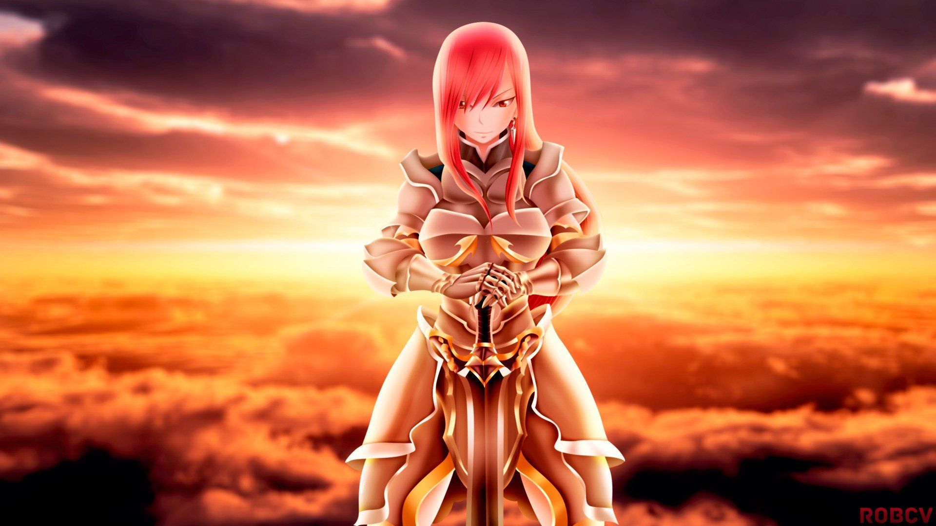 anime, Fairy Tail, Scarlet Erza, Anime girls, Warrior Wallpaper HD / Desktop and Mobile Background