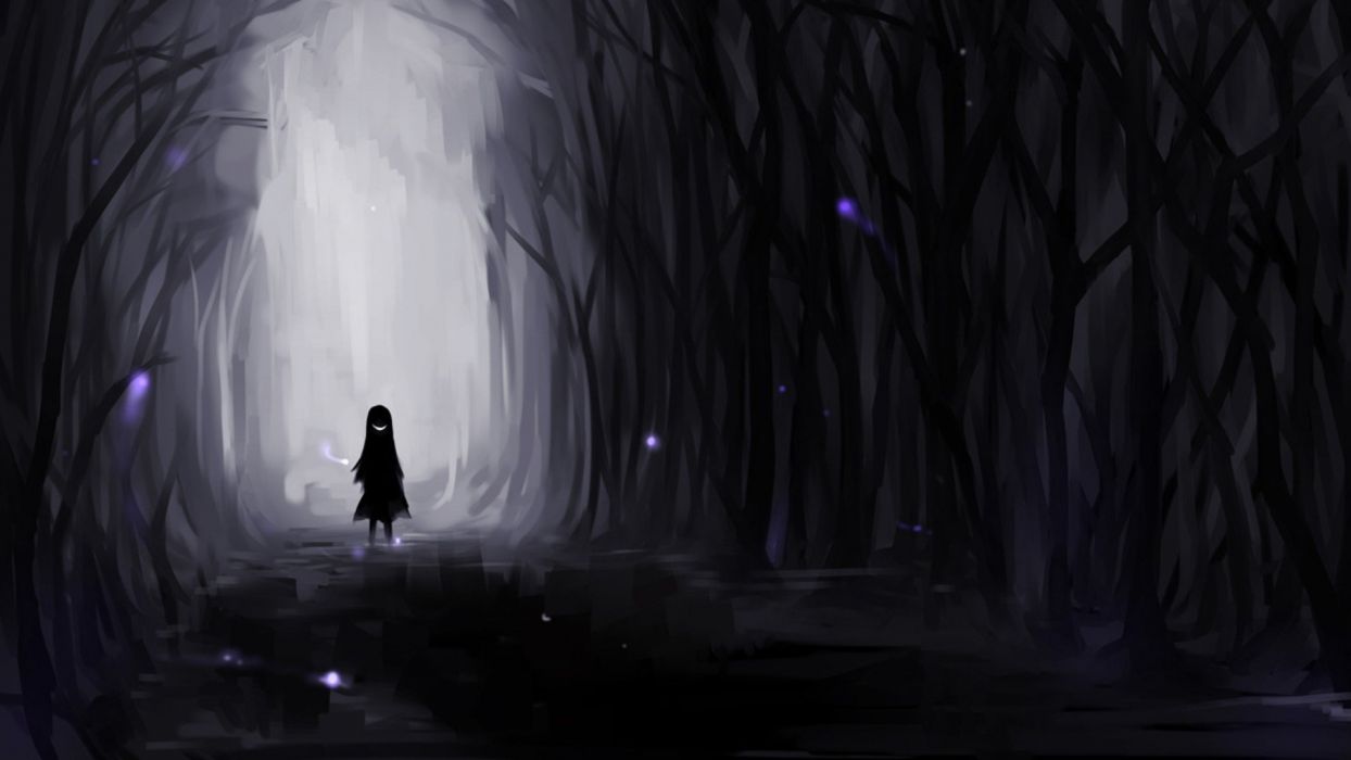 Anime Original forest dark girl wallpaperx1080