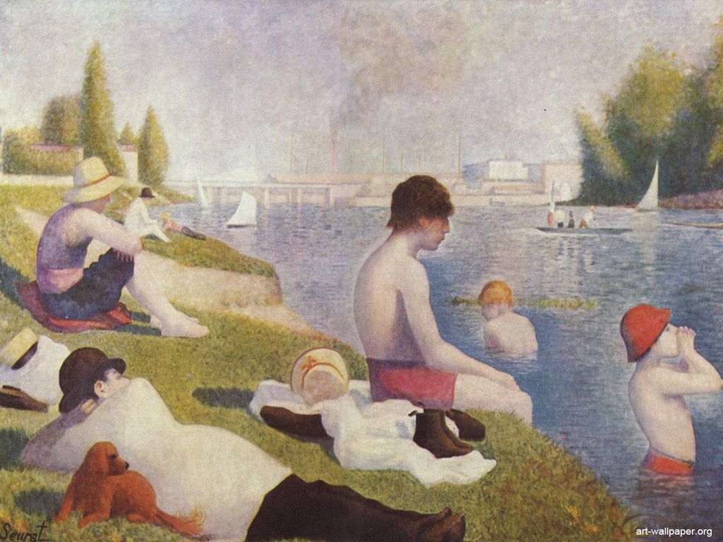 Georges Seurat Wallpaper スーラ アニエールの水浴. ジョルジュ
