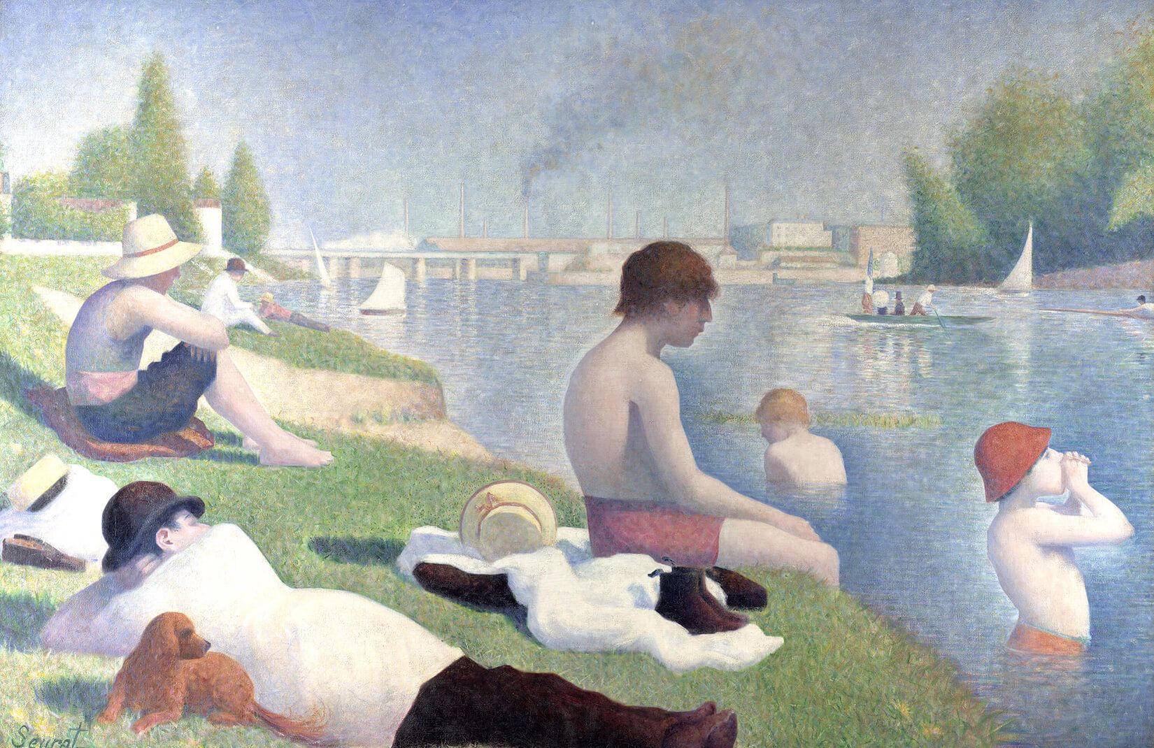 Bathers at Asnières by Seurat Wallpaper Mural
