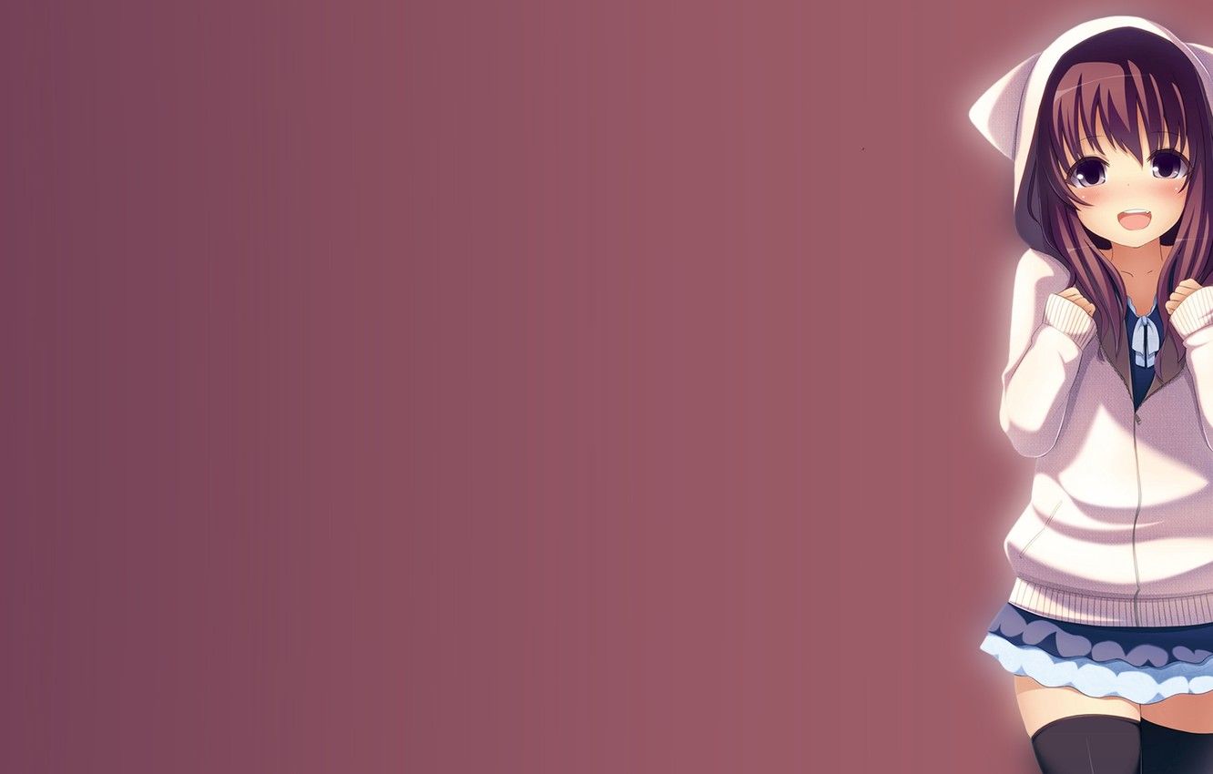 Wallpaper Girl, laughter, Minimalism, Figure, Smile, Pink, Girl