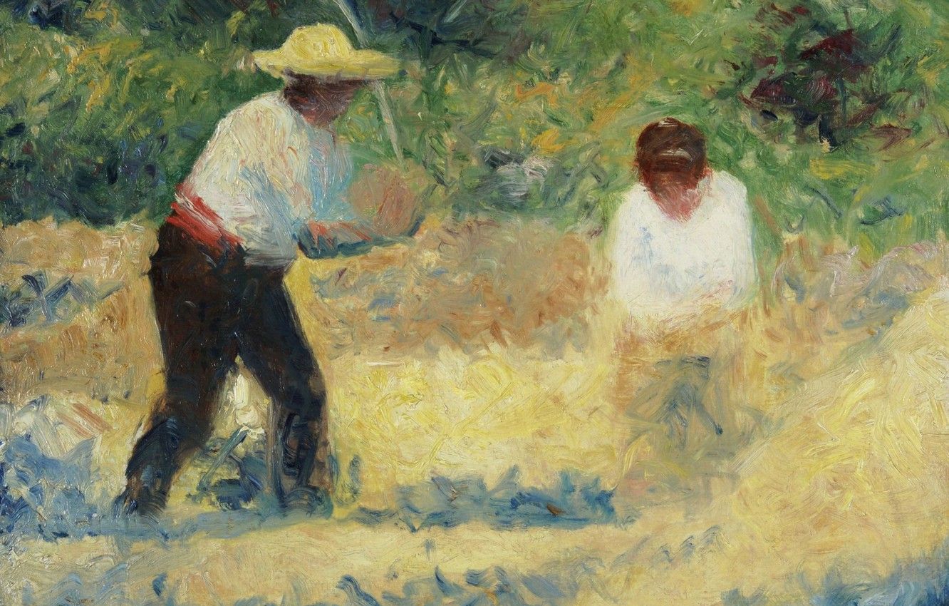 Wallpaper picture, genre, Georges Seurat, Carrying Stones, Georges