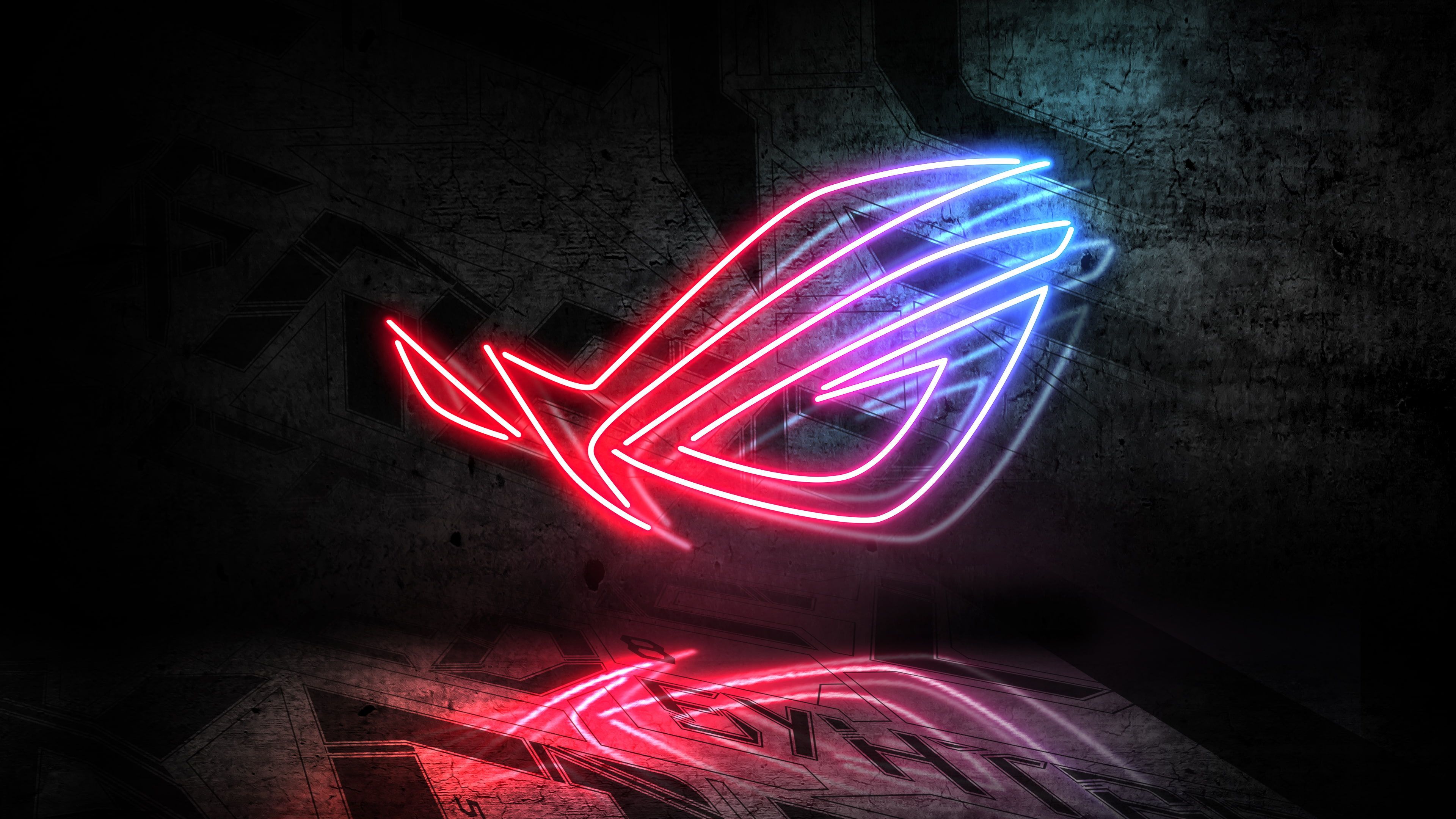 Asus ROG Neon Logo 4K #Logo #ASUS #Neon #ROG K #wallpaper #hdwallpaper #desktop. Neon, Gambar latar belakang, Latar belakang game
