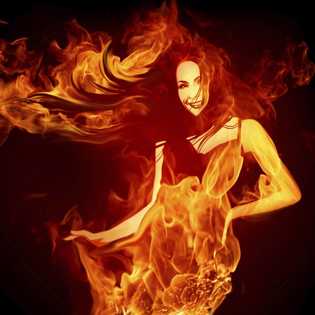 Girl On Fire iPad Wallpaper Free Download